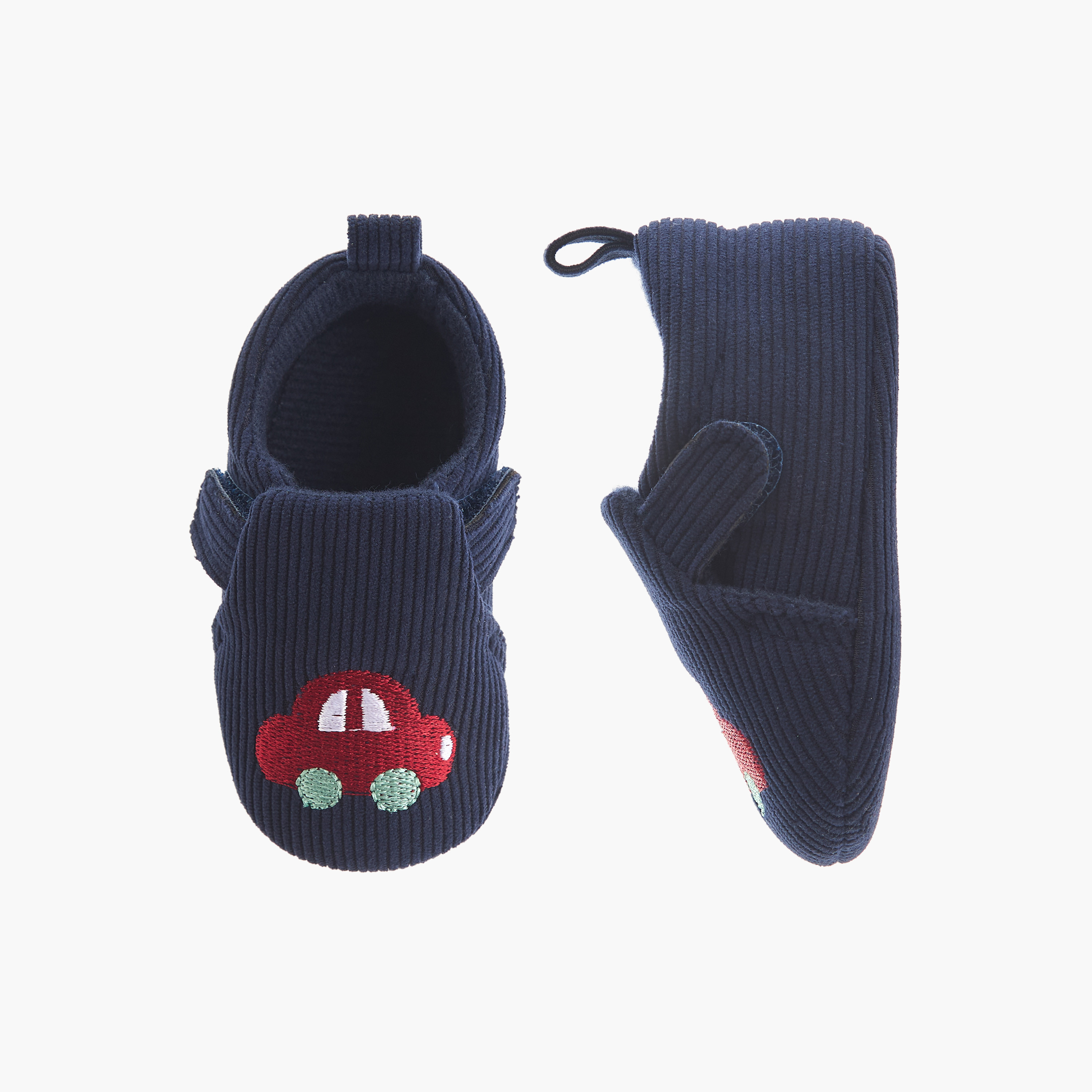 Juniors Booties with Hook and Loop Closure, Car Embroidery-baby-boys-shoes-booties-image-1