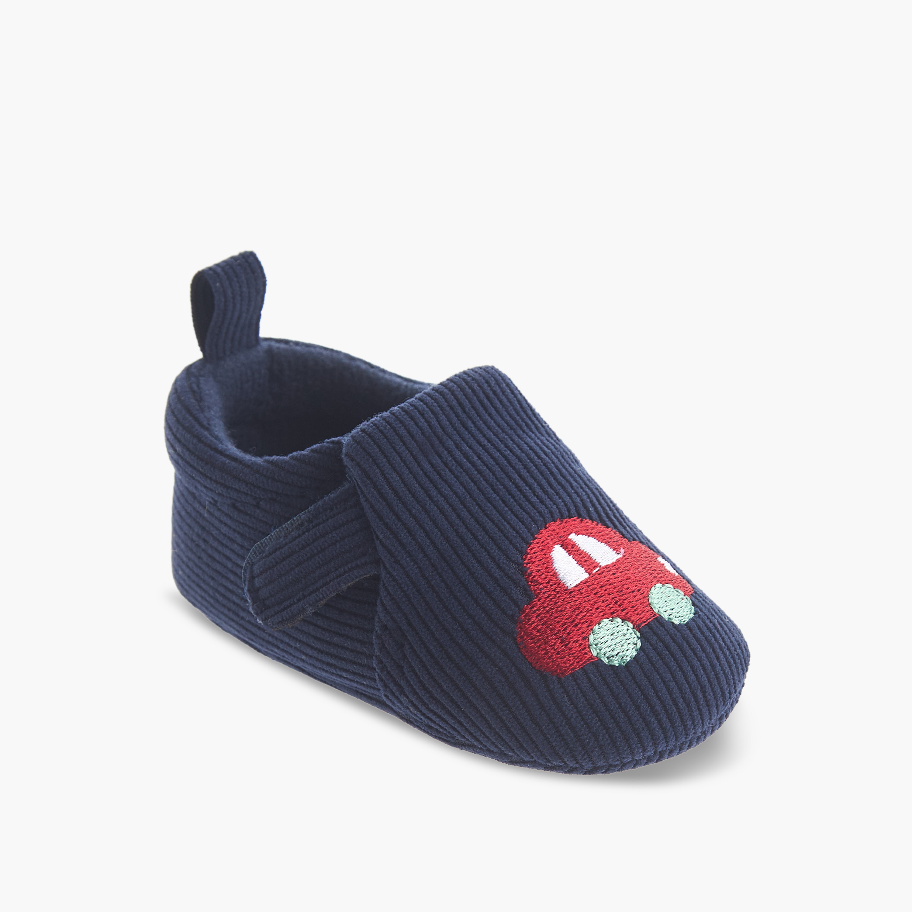 Juniors Booties with Hook and Loop Closure, Car Embroidery-baby-boys-shoes-booties-image-2