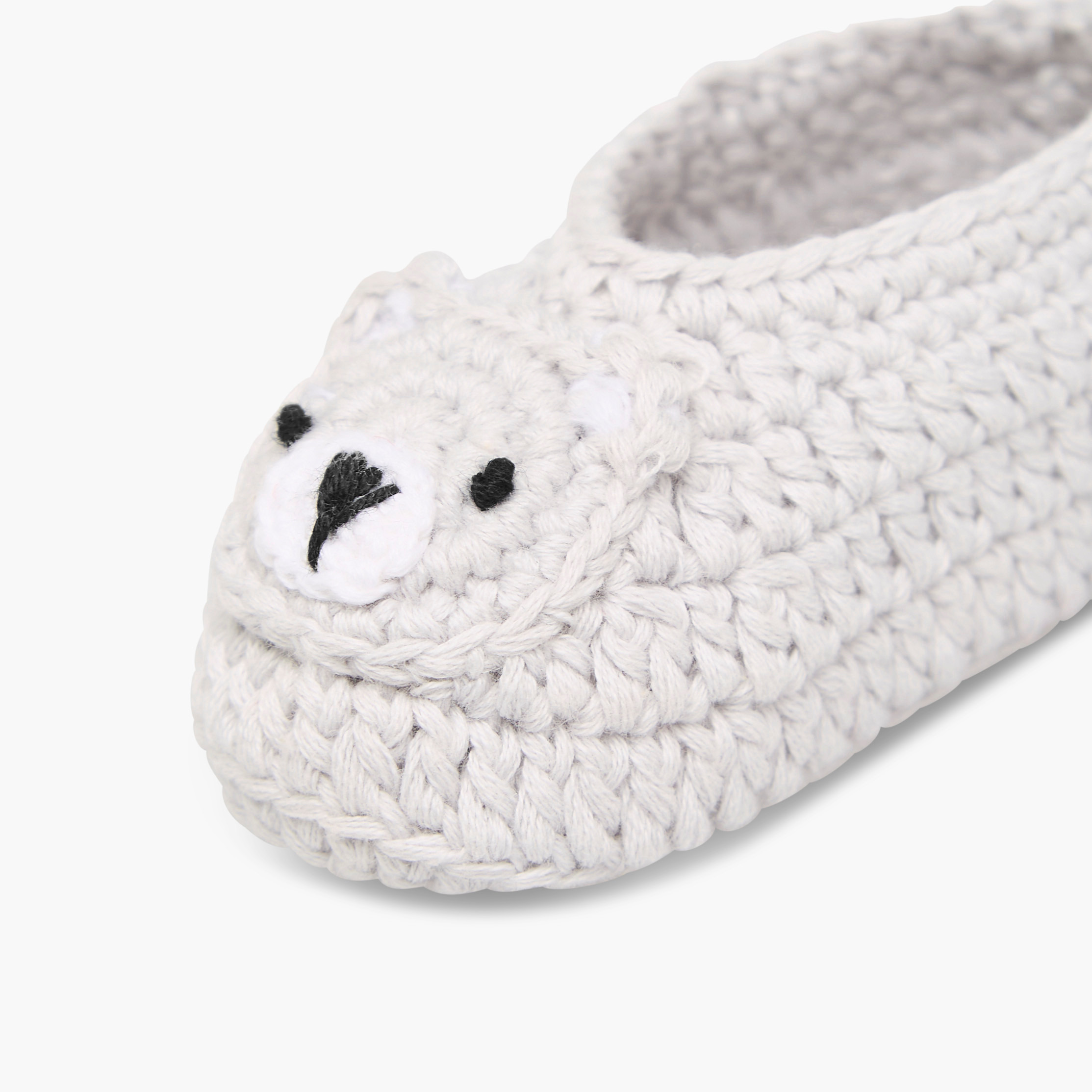 Giggles Bear Crochet Textured Booties-baby-girls-shoes-booties-image-4
