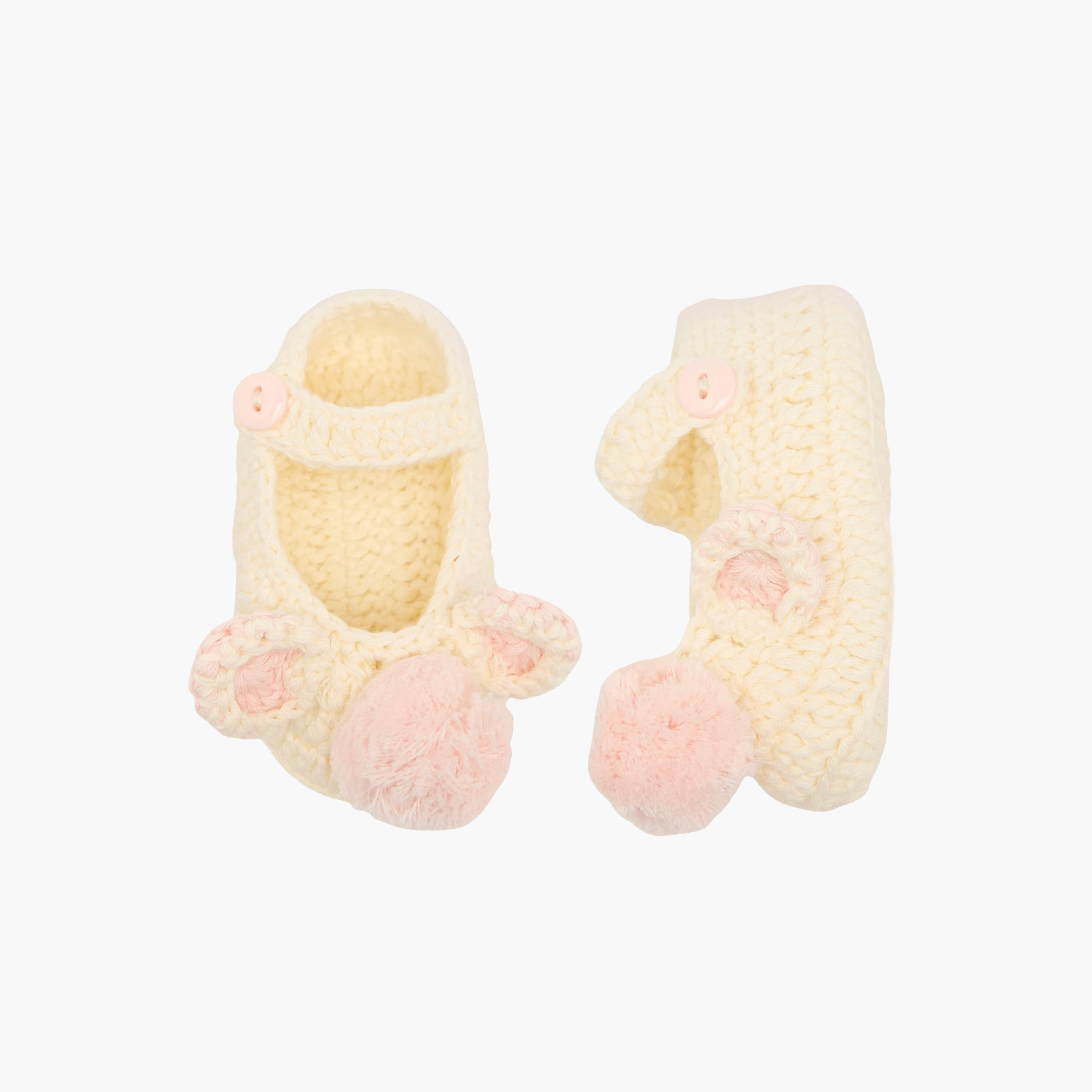 Giggles Crochet Booties with Button Closure-baby-girls-shoes-booties-image-1