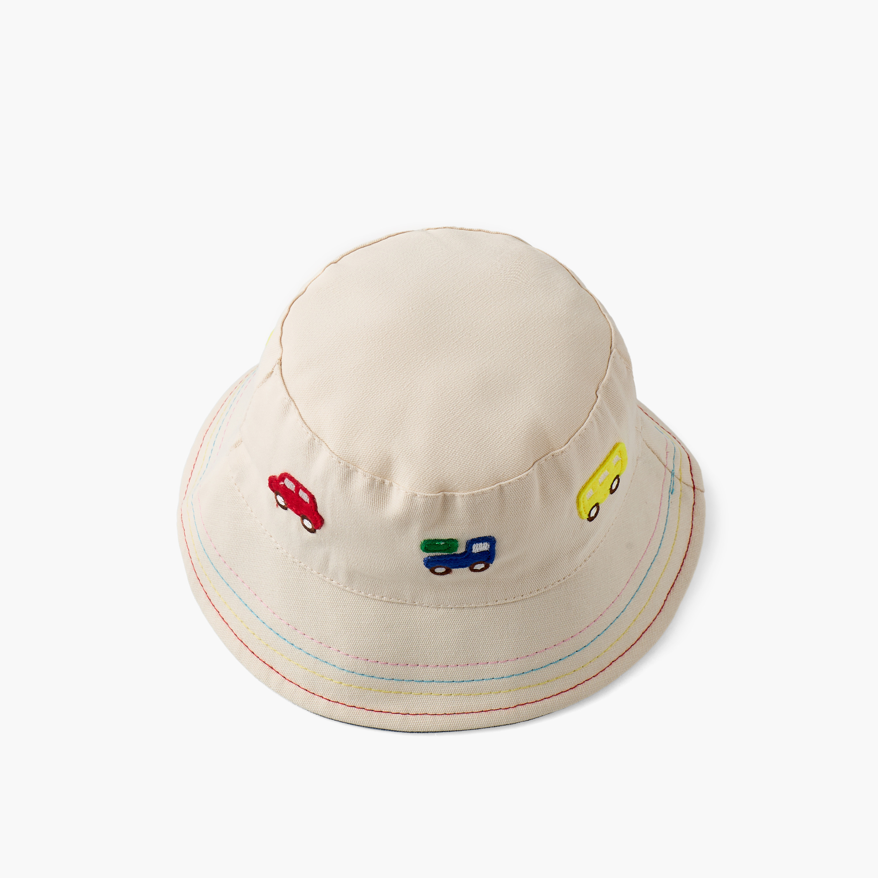 Juniors Bucket Hat with Vehical Embroidery-baby-boys-accessories-caps-image-2