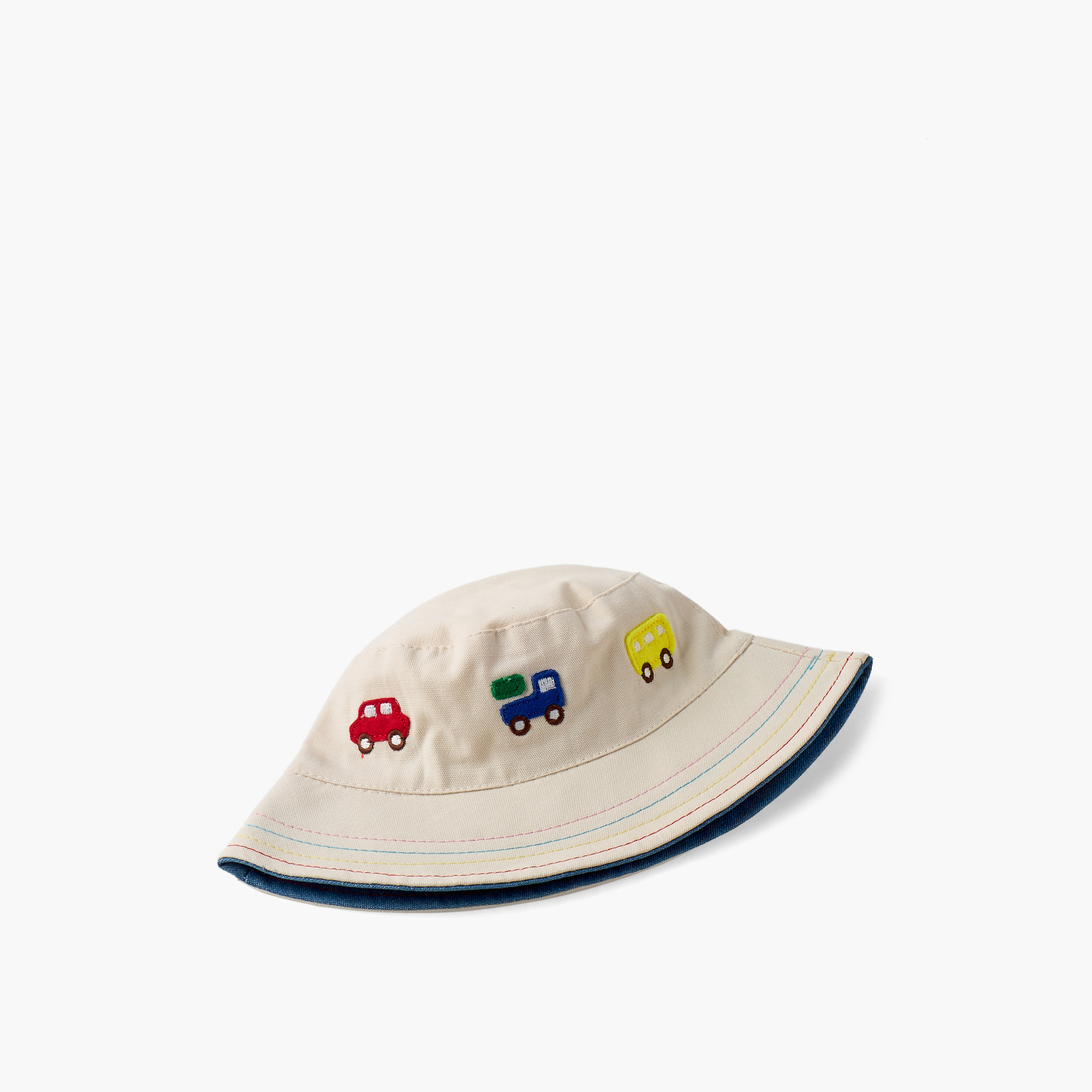 Juniors Bucket Hat with Vehical Embroidery-baby-boys-accessories-caps-image-4