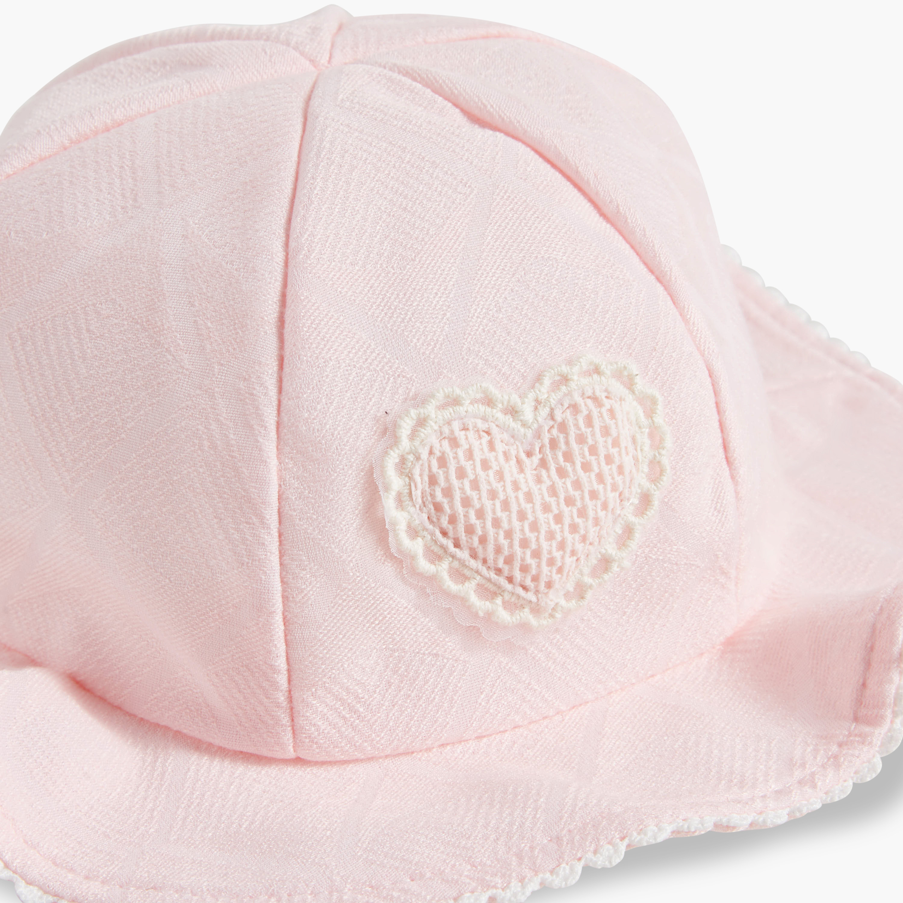 Juniors Girls Bucket Hat with Heart Accent - Cotton-baby-girls-accessories-caps-image-5