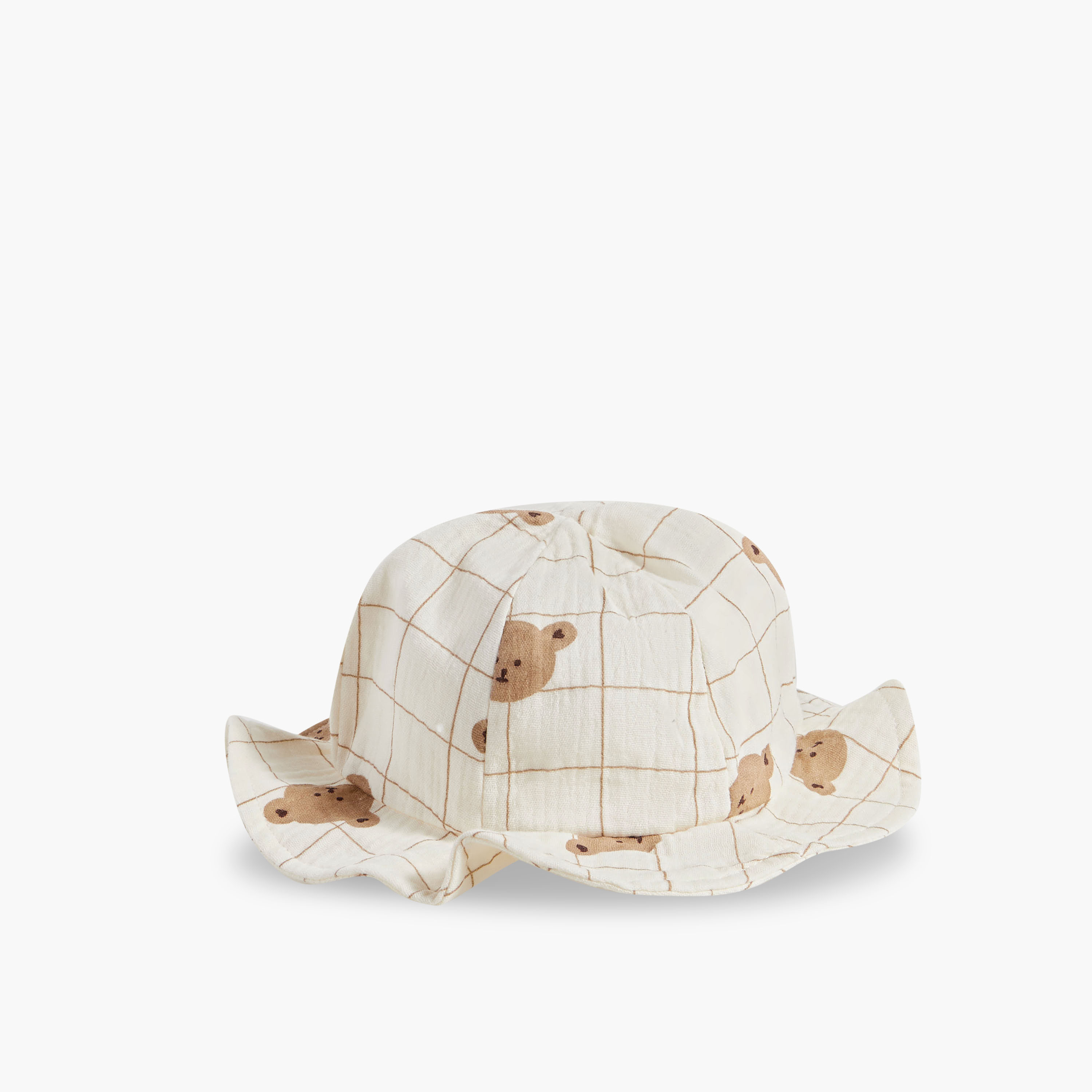 Juniors Girls Bucket Hat with Bear Print - Cotton-baby-boys-accessories-caps-image-1