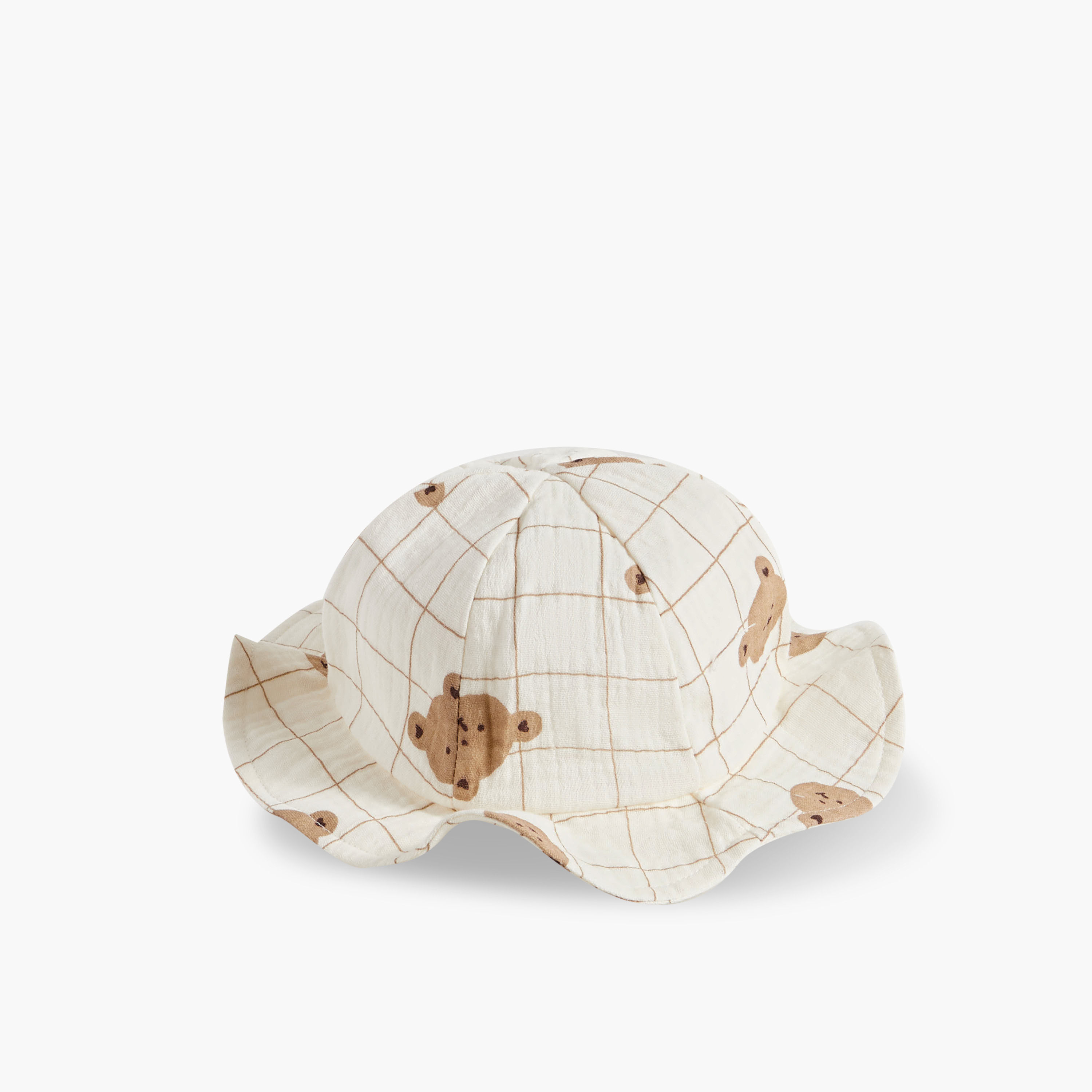 Juniors Girls Bucket Hat with Bear Print - Cotton-baby-boys-accessories-caps-image-2