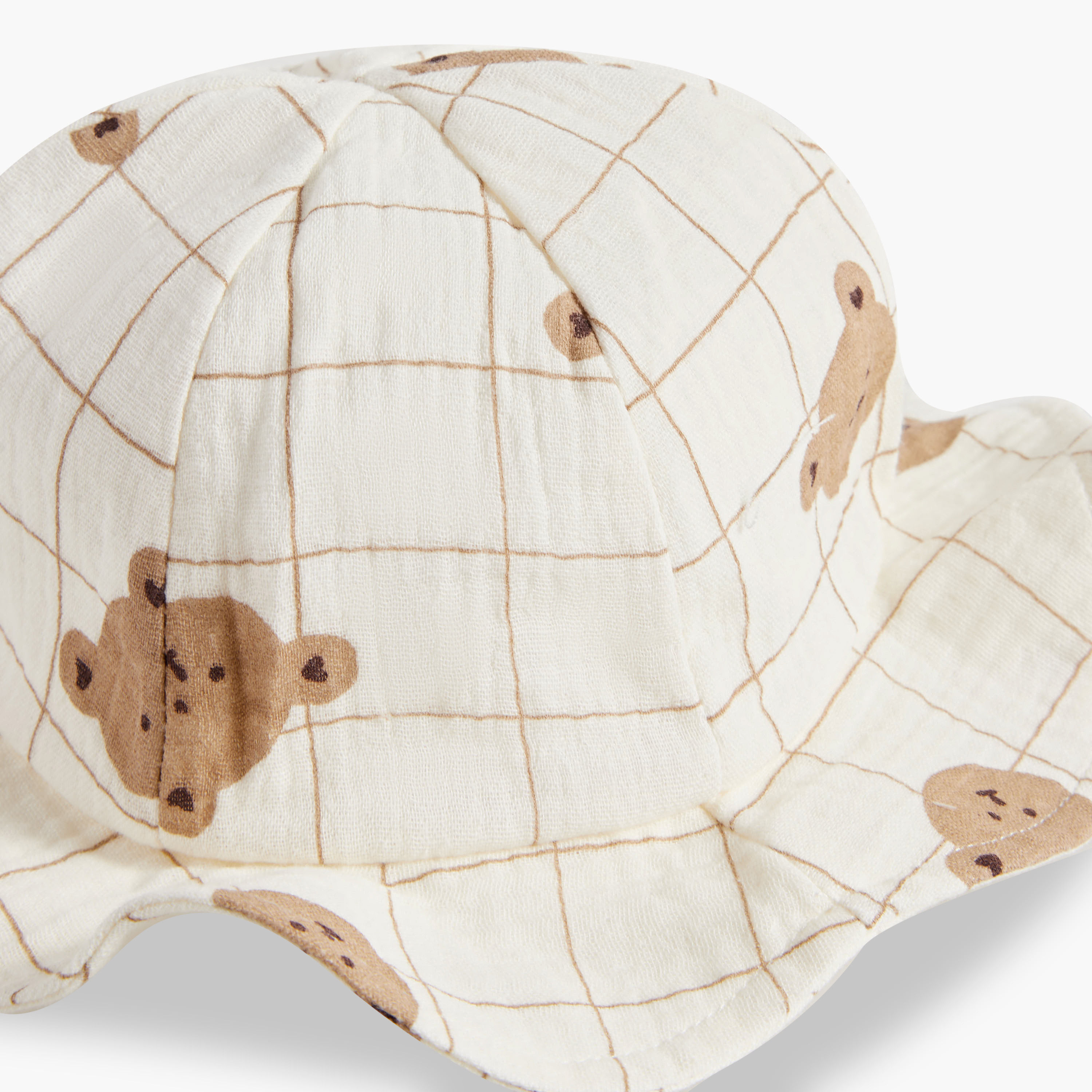 Juniors Girls Bucket Hat with Bear Print - Cotton-baby-boys-accessories-caps-image-4