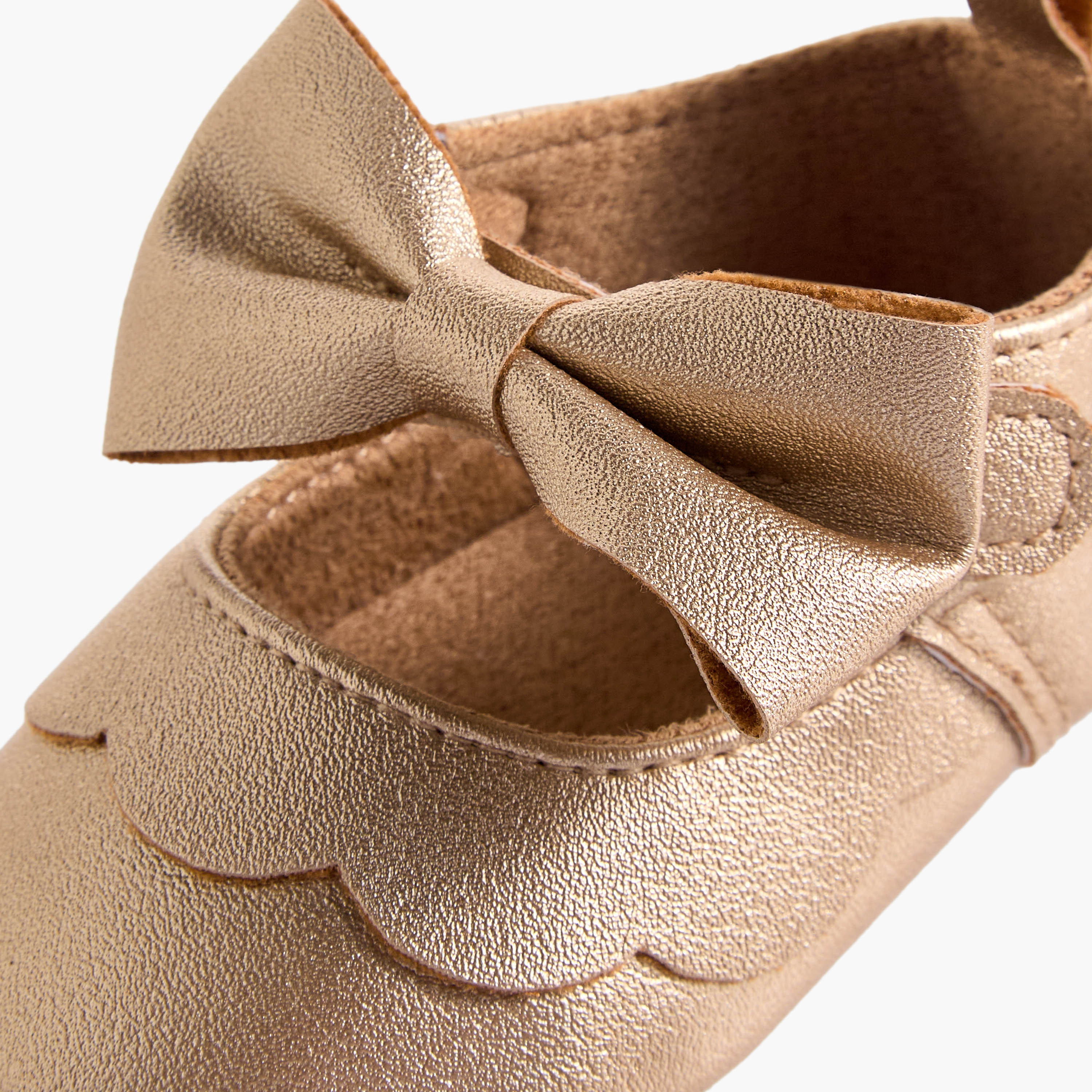 Giggles Booties with Hook and Loop Closure, Bow Detail-baby-girls-shoes-closedshoes-image-4