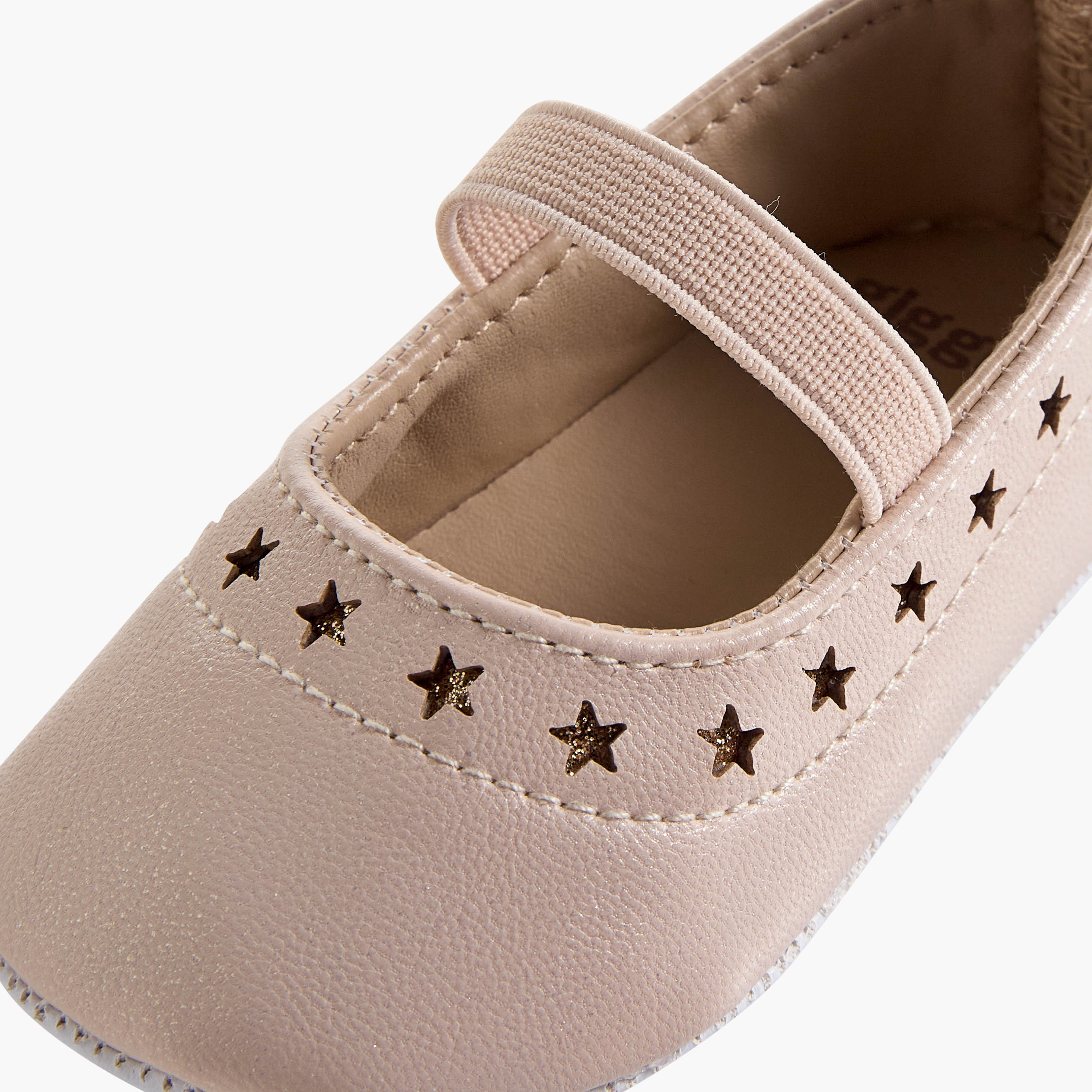 Giggles Booties with Elasticated Strap, Star Cutout Detail-baby-girls-shoes-closedshoes-image-4