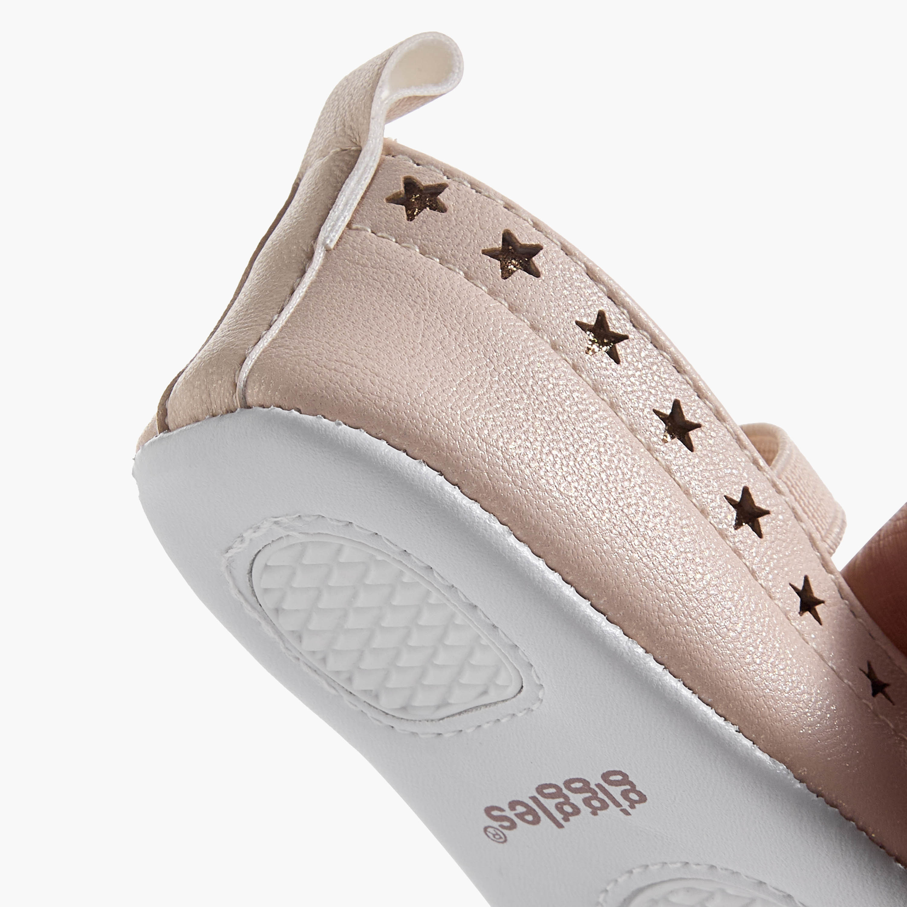 Giggles Booties with Elasticated Strap, Star Cutout Detail-baby-girls-shoes-closedshoes-image-5