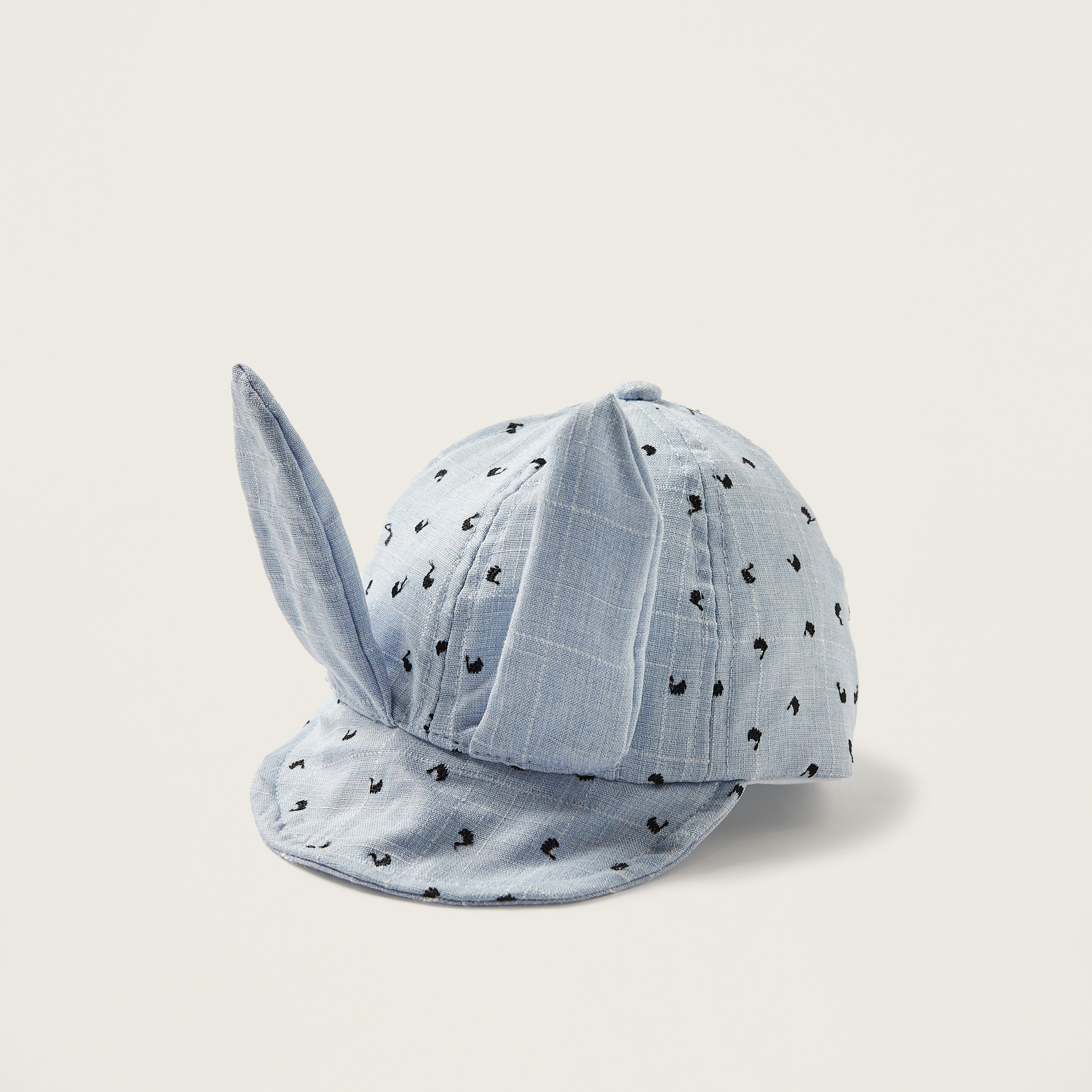 Juniors Bunny Embroidered Cap with Ear Accents-baby-boys-accessories-caps-image-1
