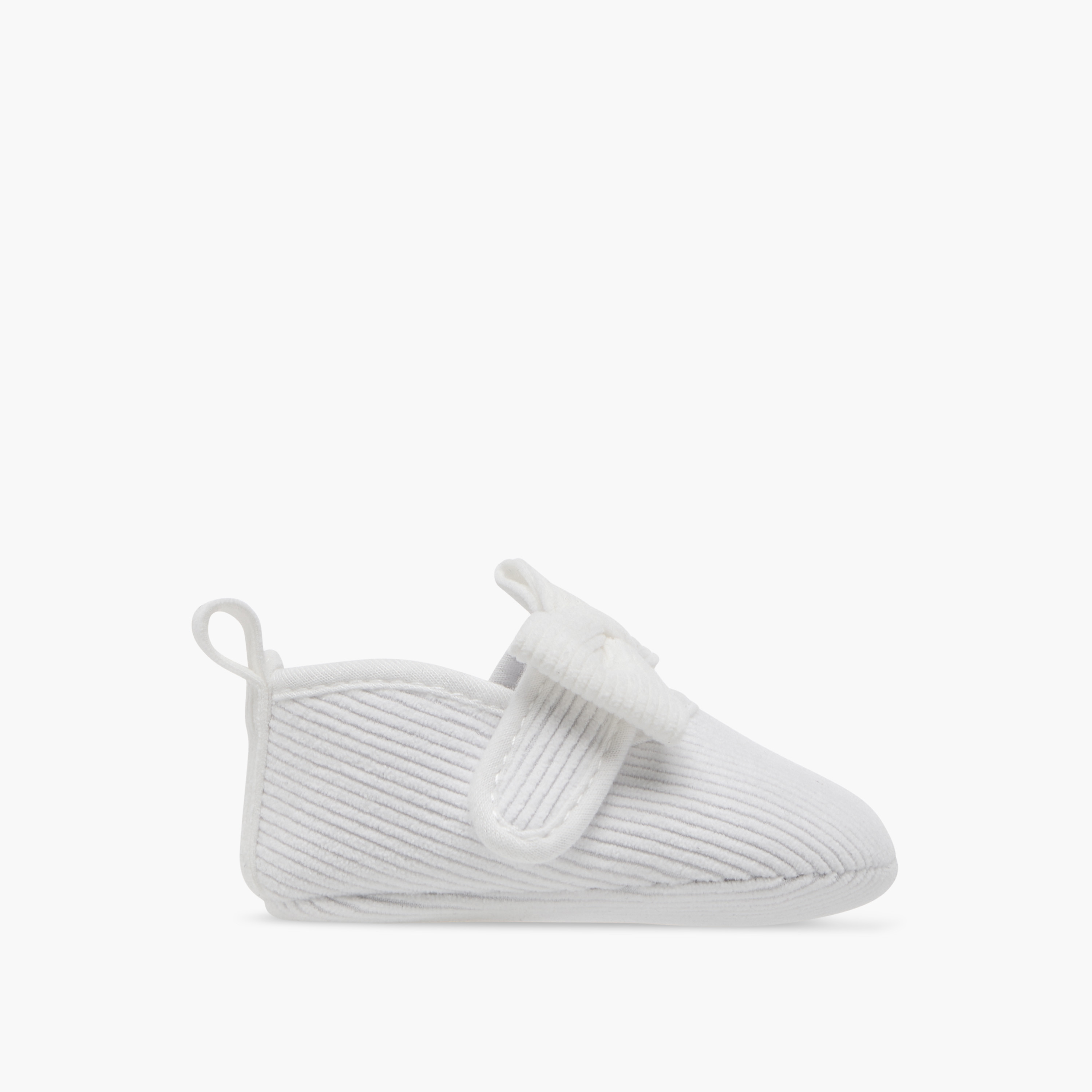 Juniors Bow Accent Corduroy Booties with Hook and Loop Closure-baby-girls-shoes-booties-image-3