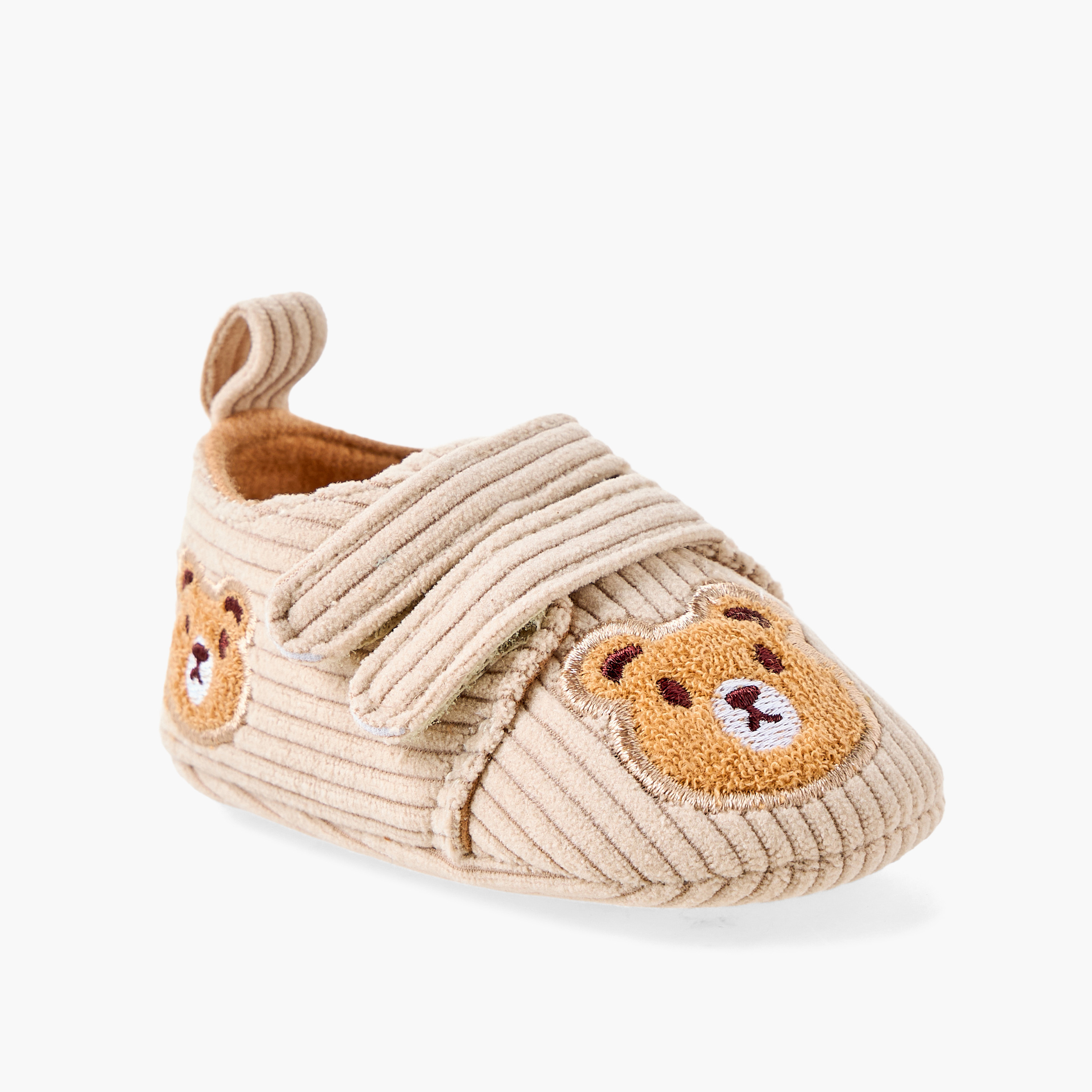 حذاء أطفال بشريط إغلاق لاصق وتفاصيل دب من جونيورز-baby-boys-shoes-booties-image-2
