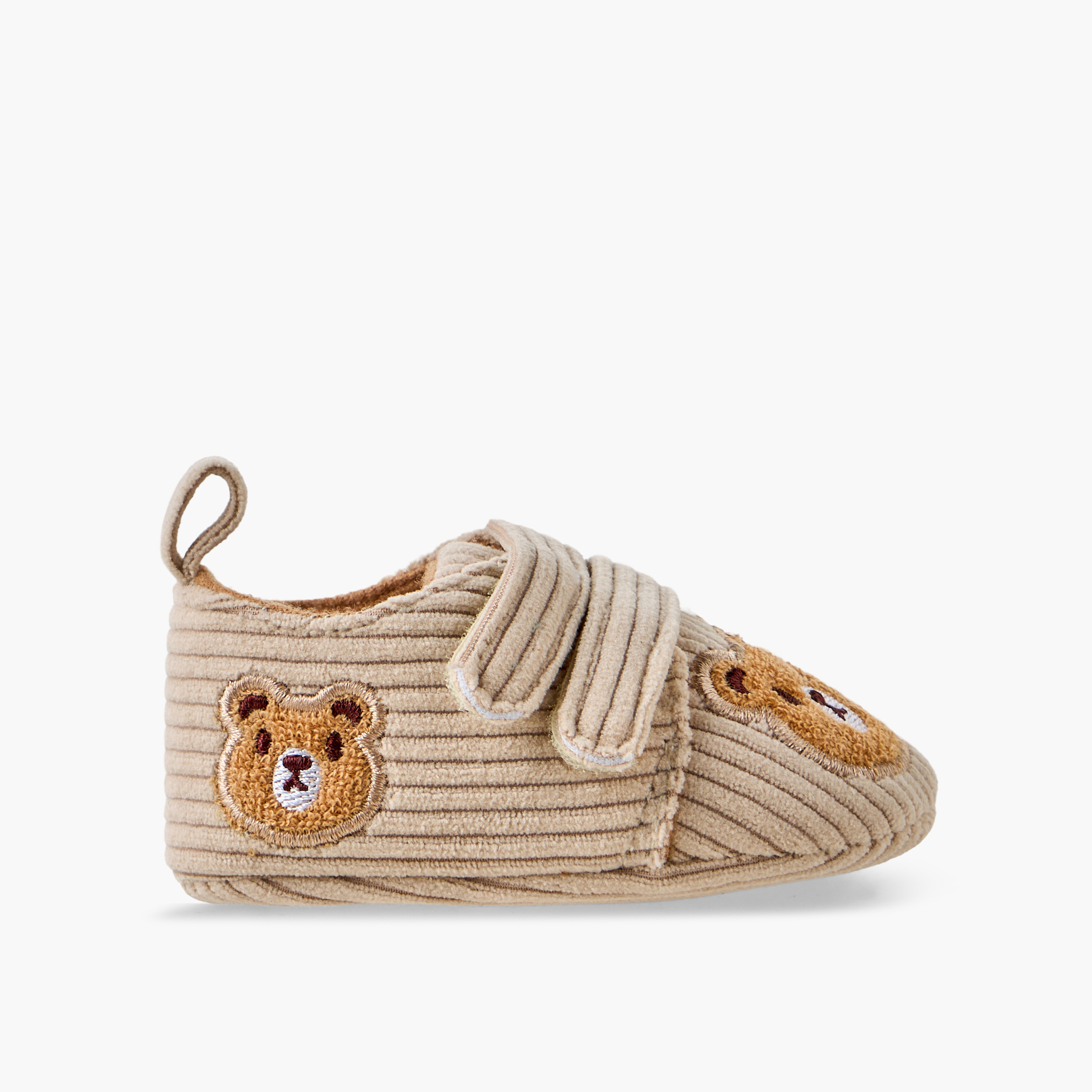 حذاء أطفال بشريط إغلاق لاصق وتفاصيل دب من جونيورز-baby-boys-shoes-booties-image-3