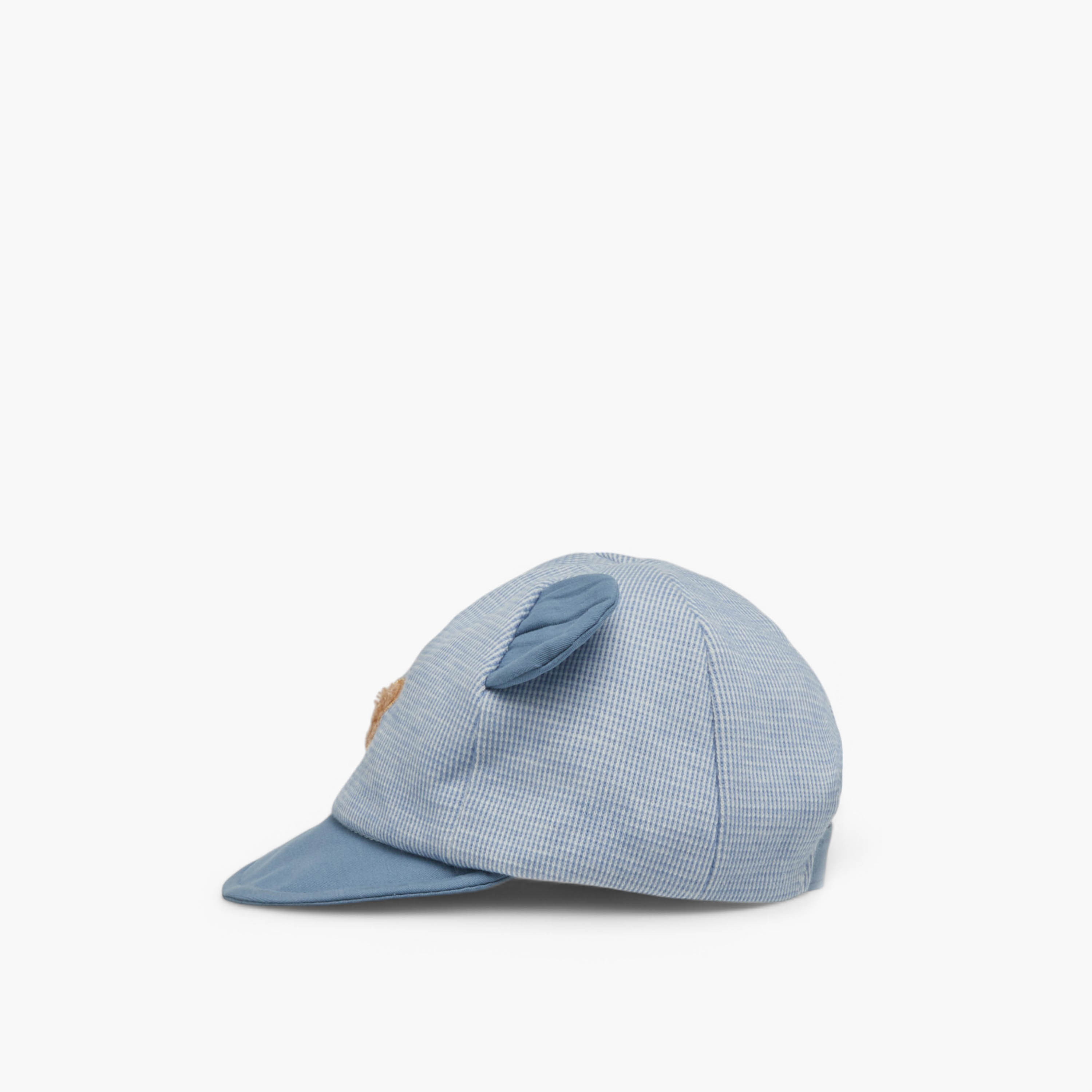 Juniors Bear Applique Cap with Hook and Loop Strap Closure-baby-boys-accessories-caps-image-3