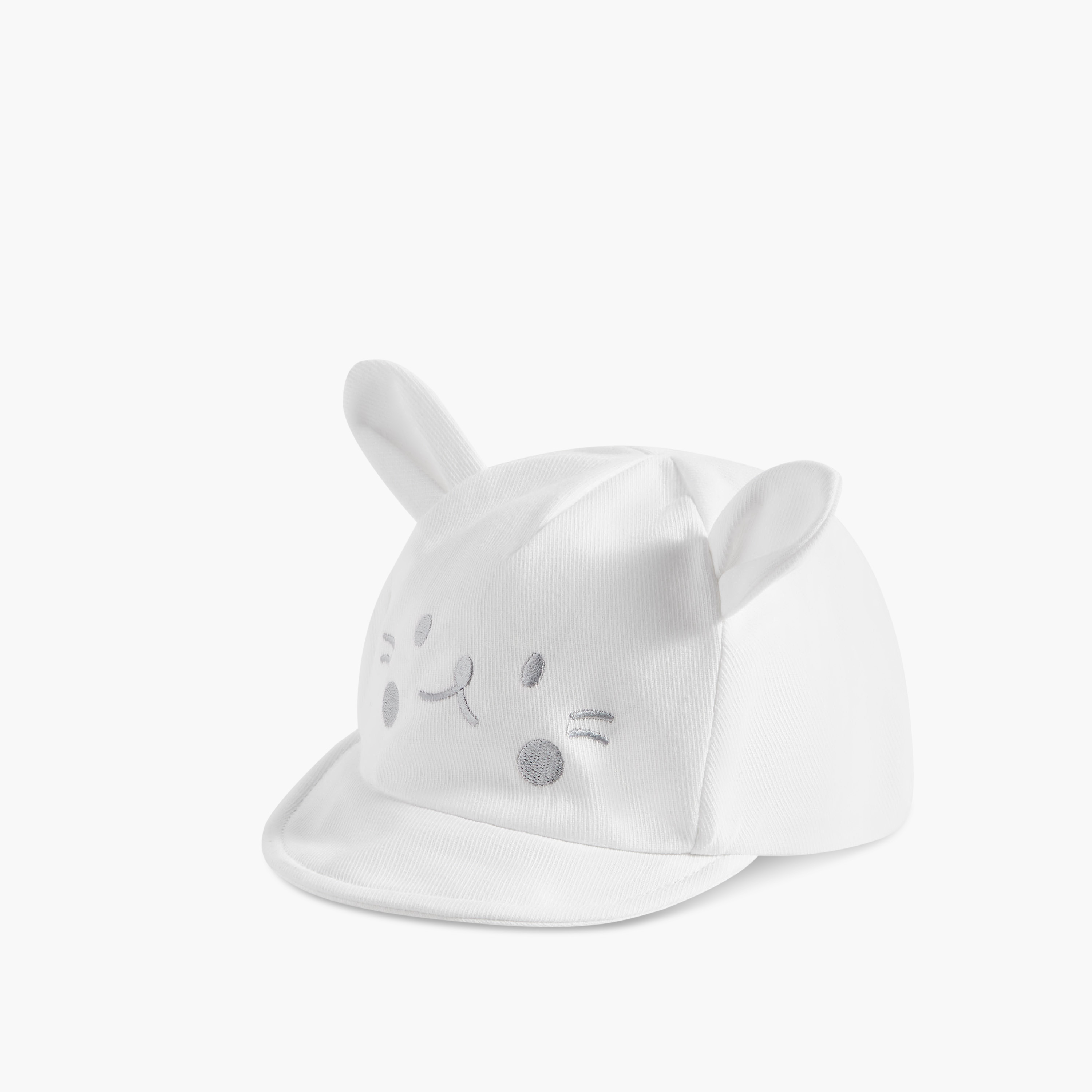 Juniors Ear Applique Cap with Hook and Loop Strap Closure-baby-girls-accessories-caps-image-2