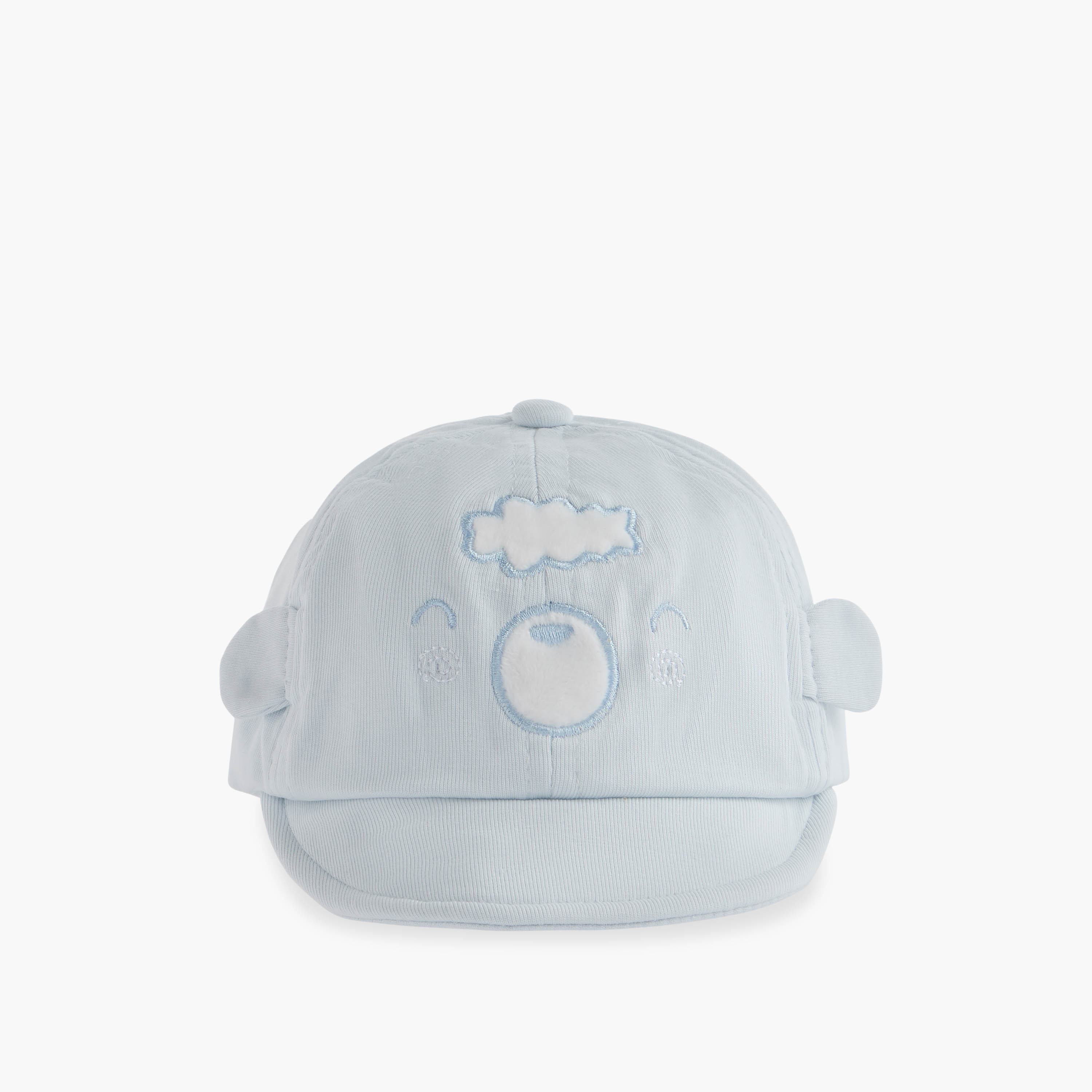 Juniors Embroidered Bear Cap with Hook and Loop Strap Closure-baby-boys-accessories-caps-image-1