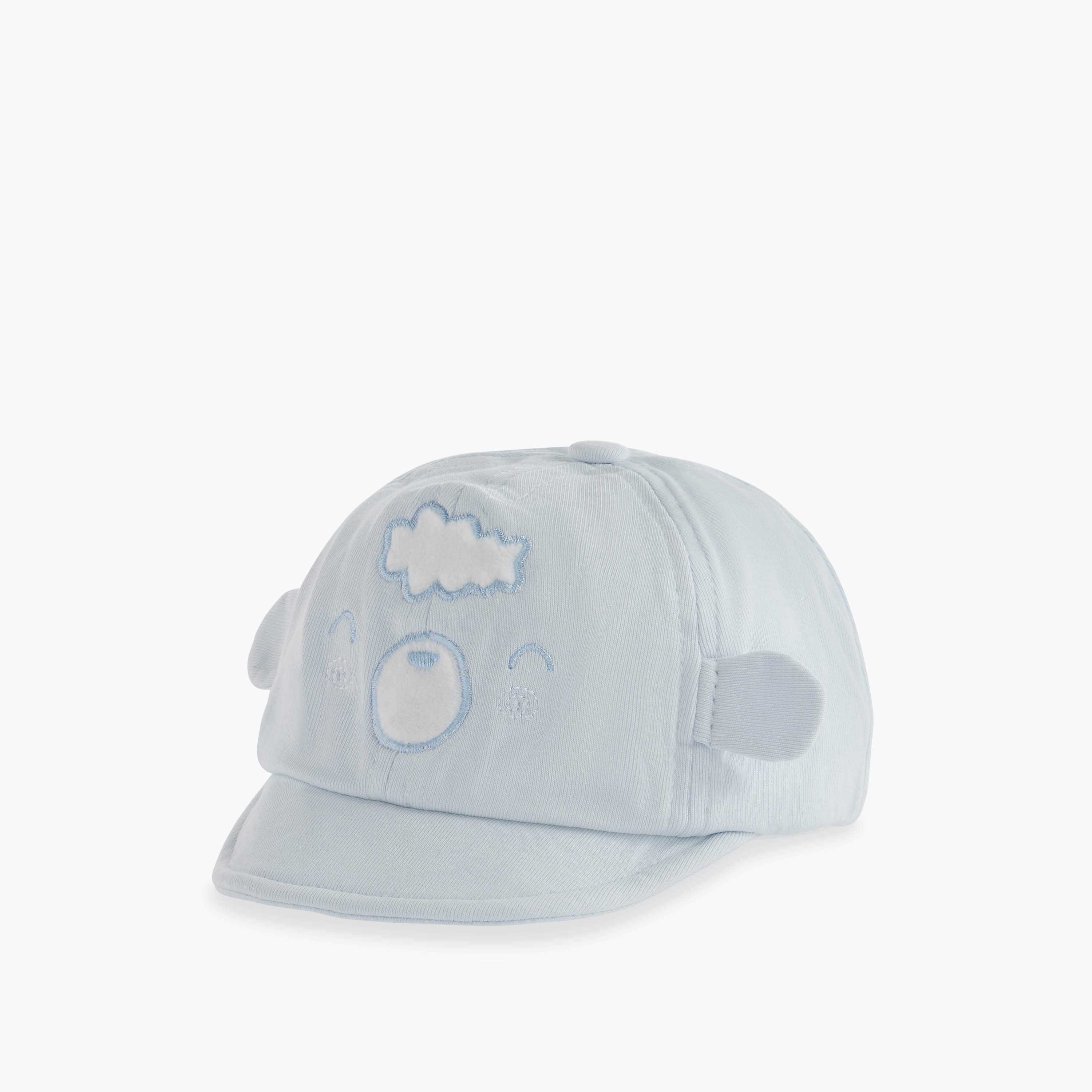 Juniors Embroidered Bear Cap with Hook and Loop Strap Closure-baby-boys-accessories-caps-image-2