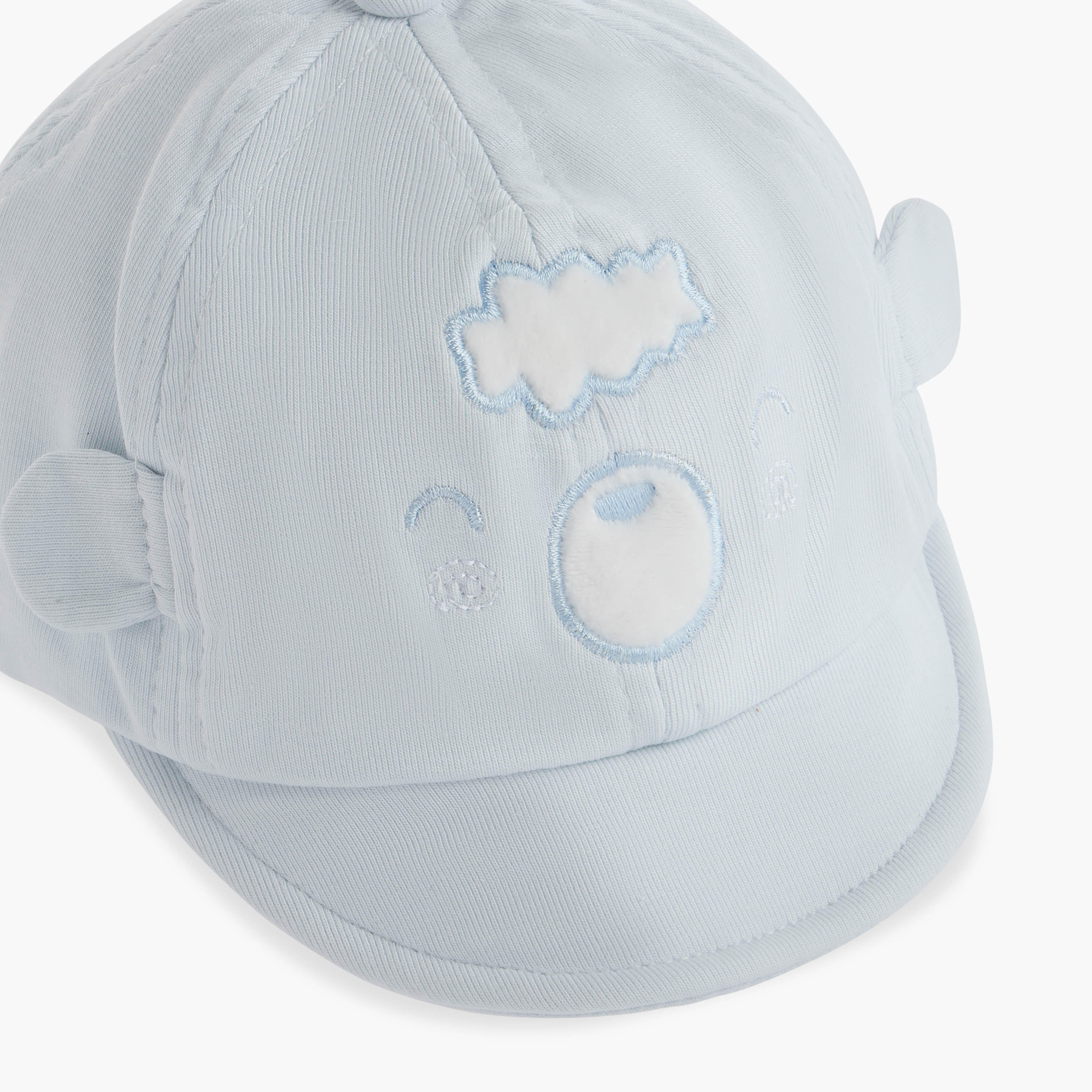 Juniors Embroidered Bear Cap with Hook and Loop Strap Closure-baby-boys-accessories-caps-image-5
