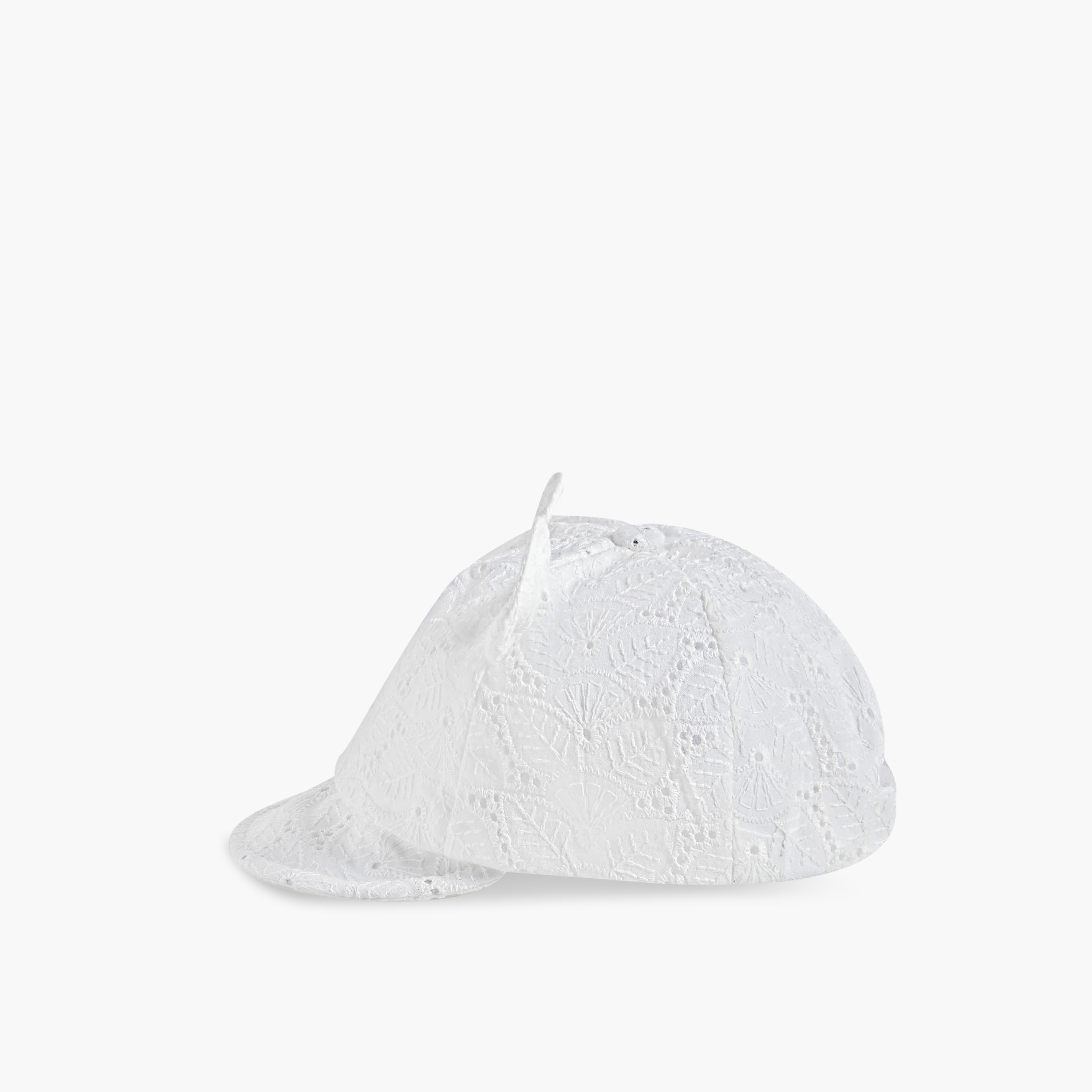 Juniors Girls Cap with Schiffli Embroidery and Ear Applique - Cotton-baby-girls-accessories-caps-image-3