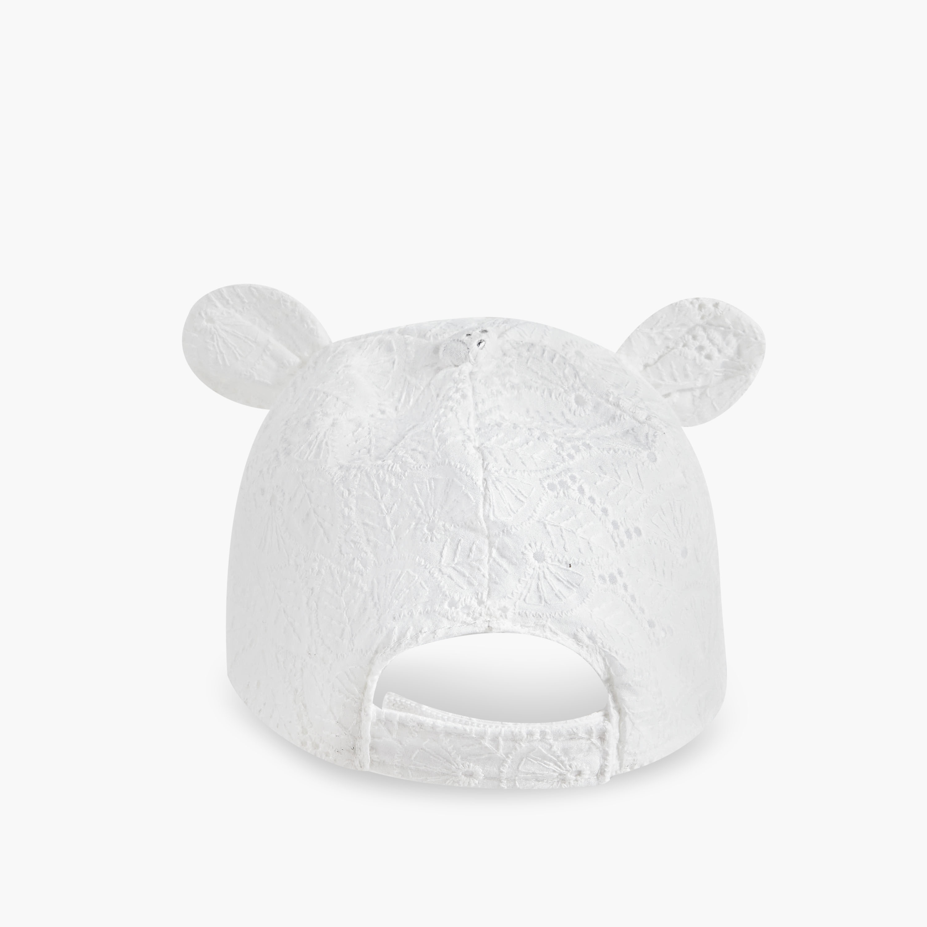 Juniors Girls Cap with Schiffli Embroidery and Ear Applique - Cotton-baby-girls-accessories-caps-image-4