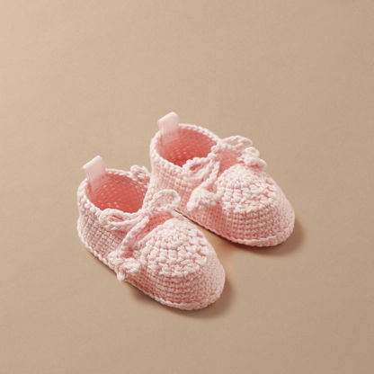 Juniors Textured Booties with Bow Detail-Booties-image-1