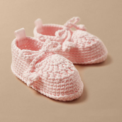 Juniors Textured Booties with Bow Detail-Booties-image-2