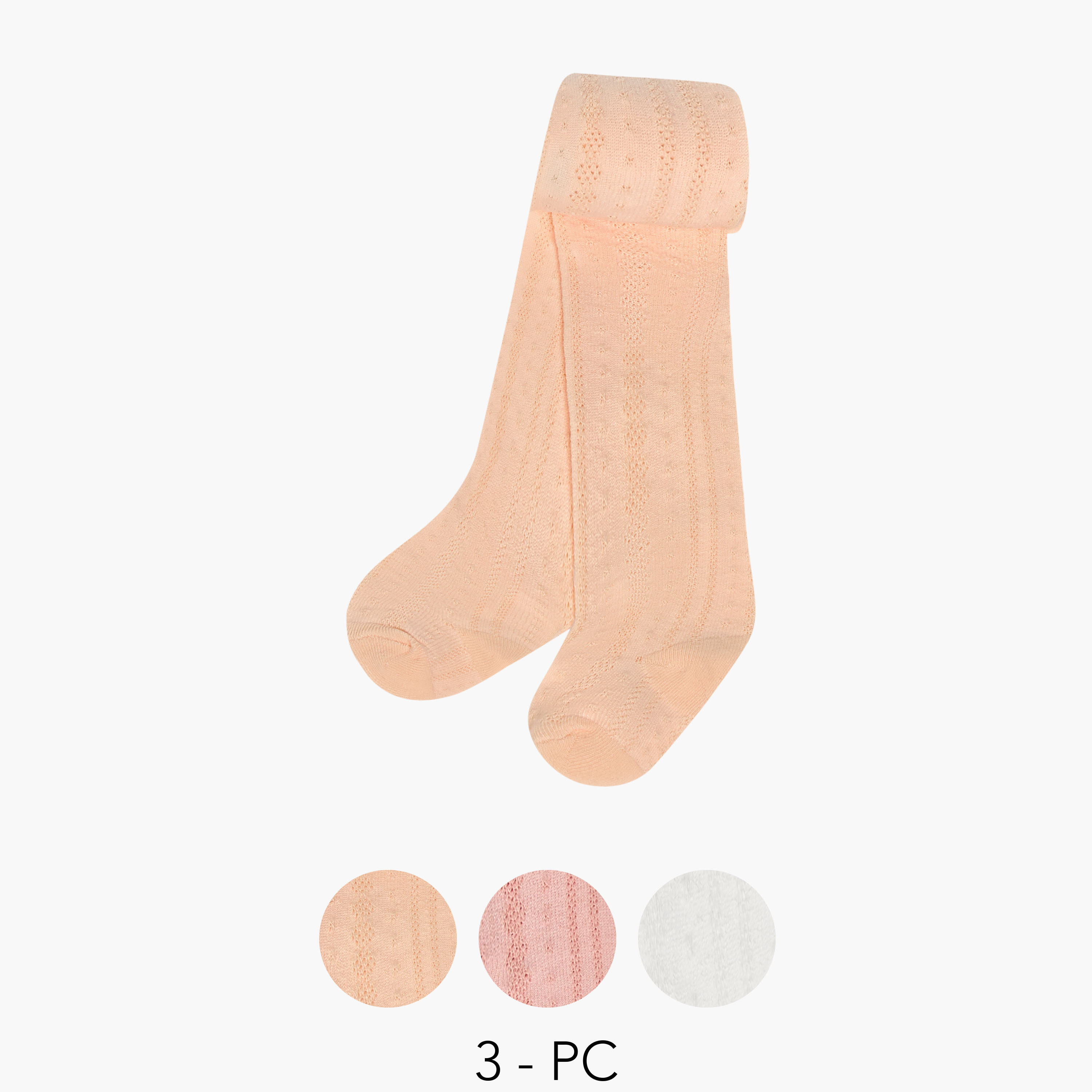 Pack of 3 Juniors Cotton Tights with Elascticated Waist-baby-girls-clothing-bottoms-leggings-image-1