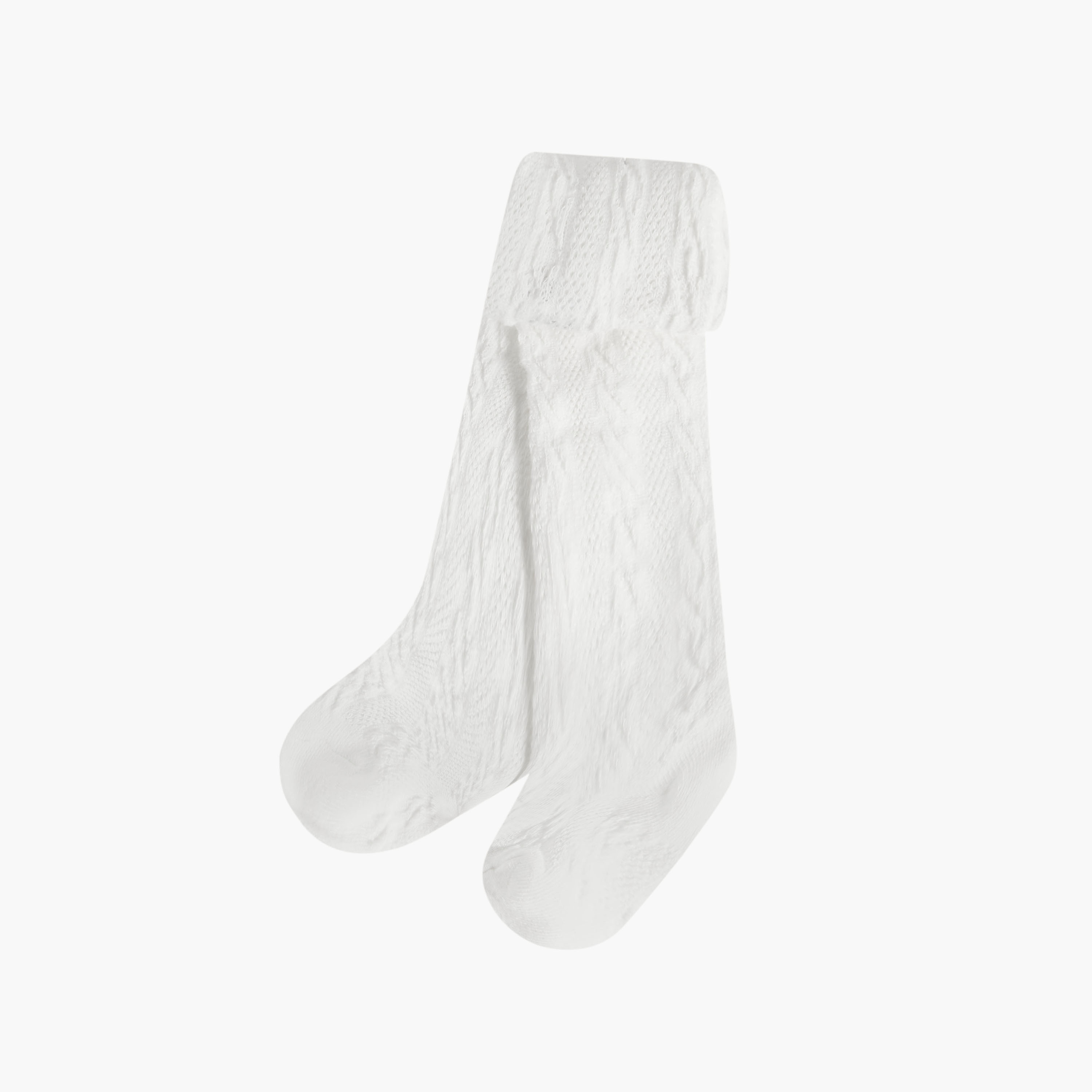 Pack of 3 Juniors Cotton Tights with Cable Knit Design-baby-girls-accessories-socks-image-3