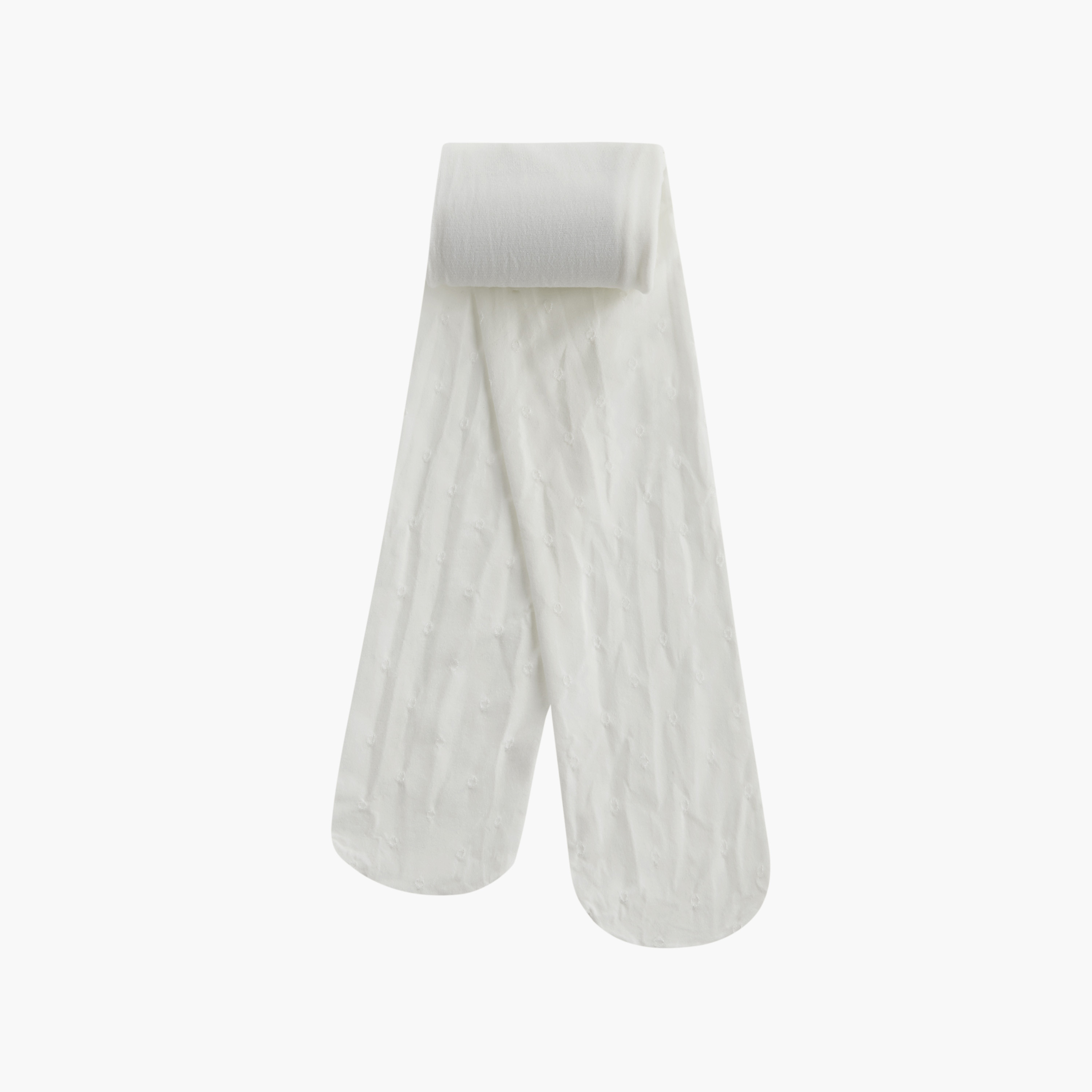 Juniors Solid Jacquard Tights with Elasticated Waistband-baby-girls-accessories-socks-image-1