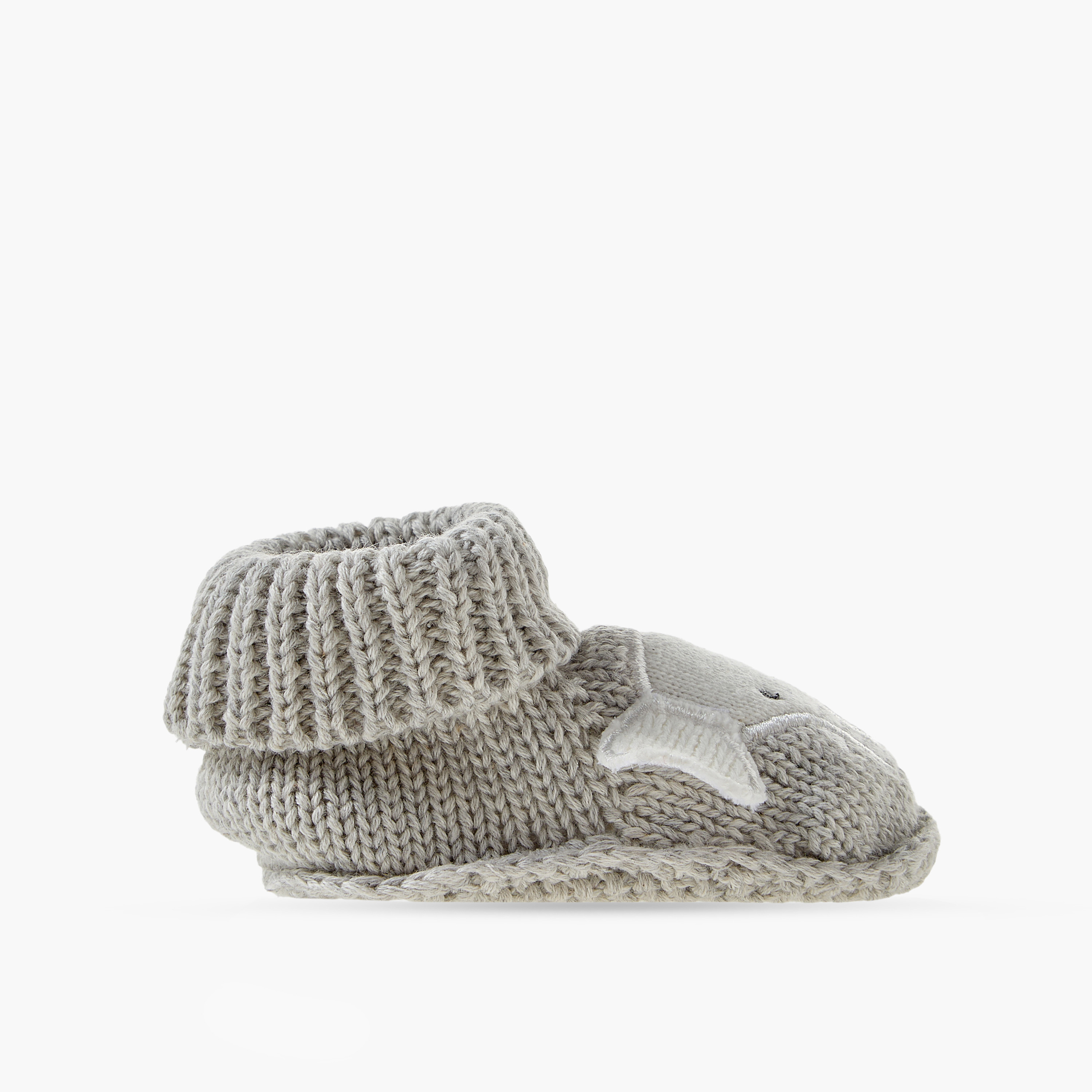 Juniors Elephant Crochet Booties with Ribbed Cuffs-baby-boys-shoes-booties-image-3