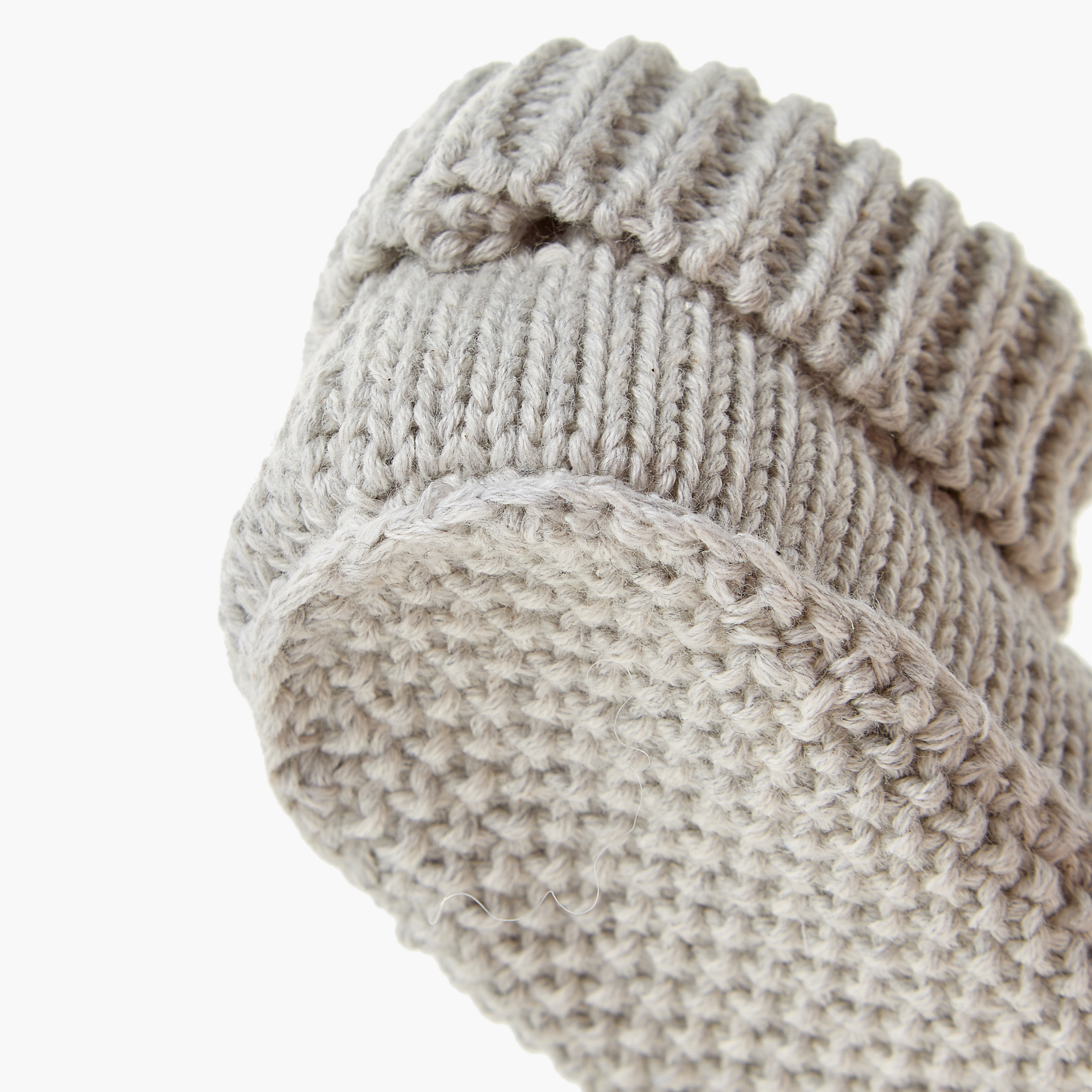 Juniors Elephant Crochet Booties with Ribbed Cuffs-baby-boys-shoes-booties-image-4