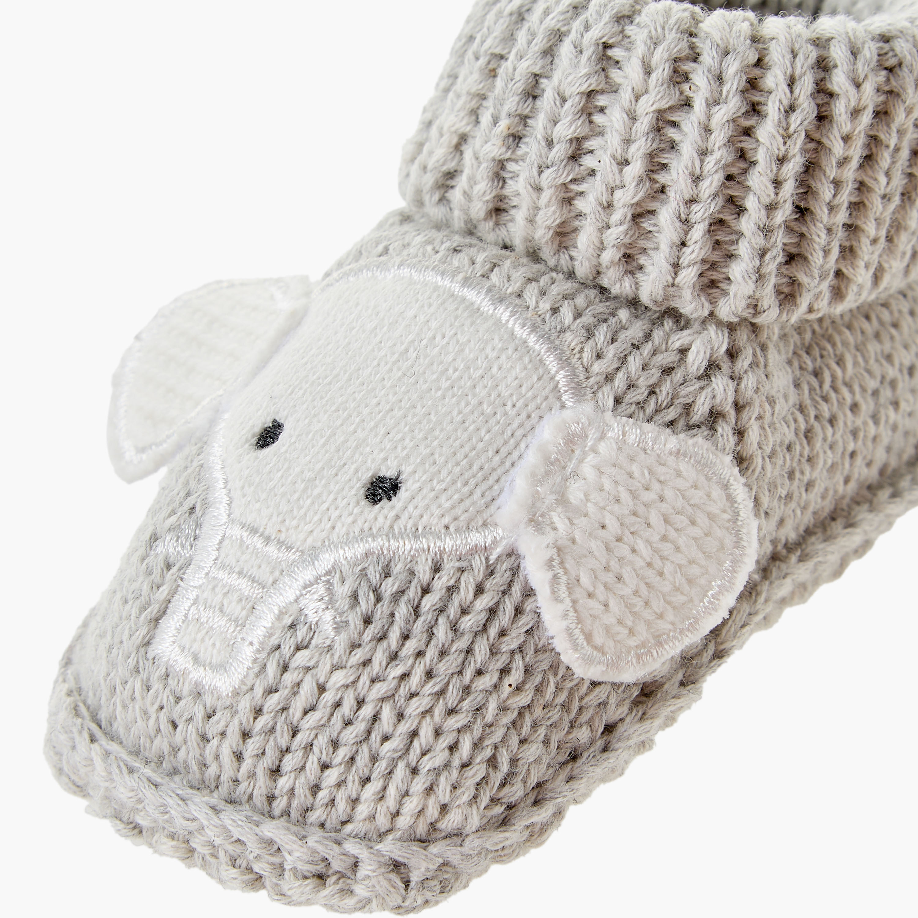 Juniors Elephant Crochet Booties with Ribbed Cuffs-baby-boys-shoes-booties-image-5
