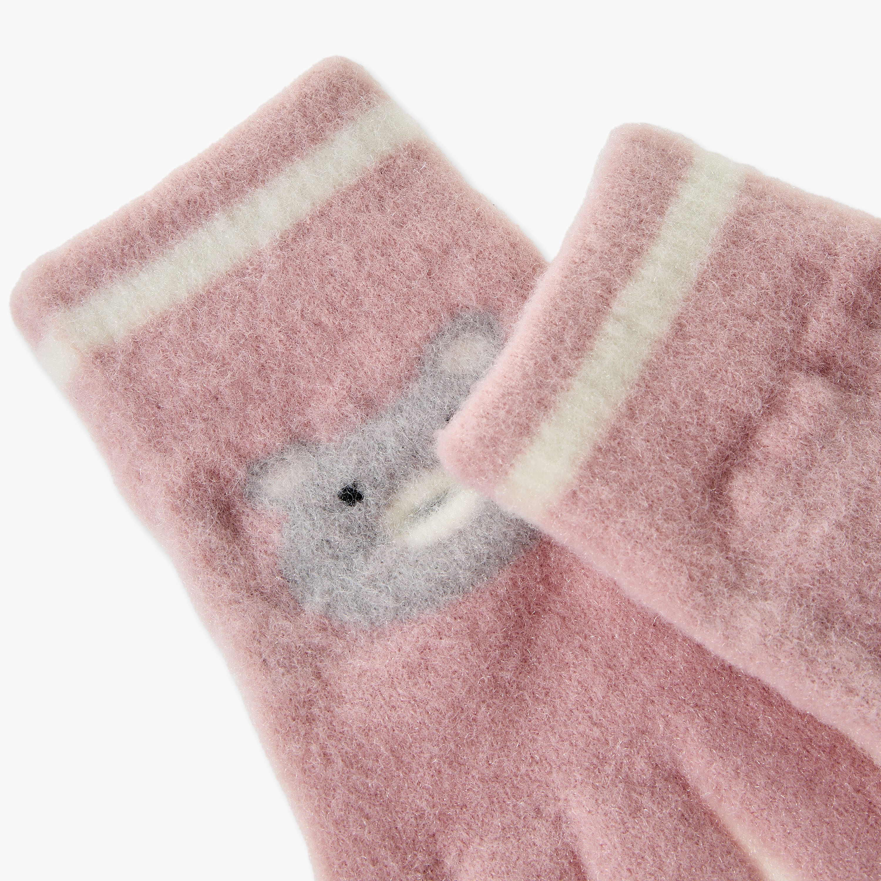 Juniors Bear Print Knitted Gloves-baby-girls-accessories-mittens-image-2