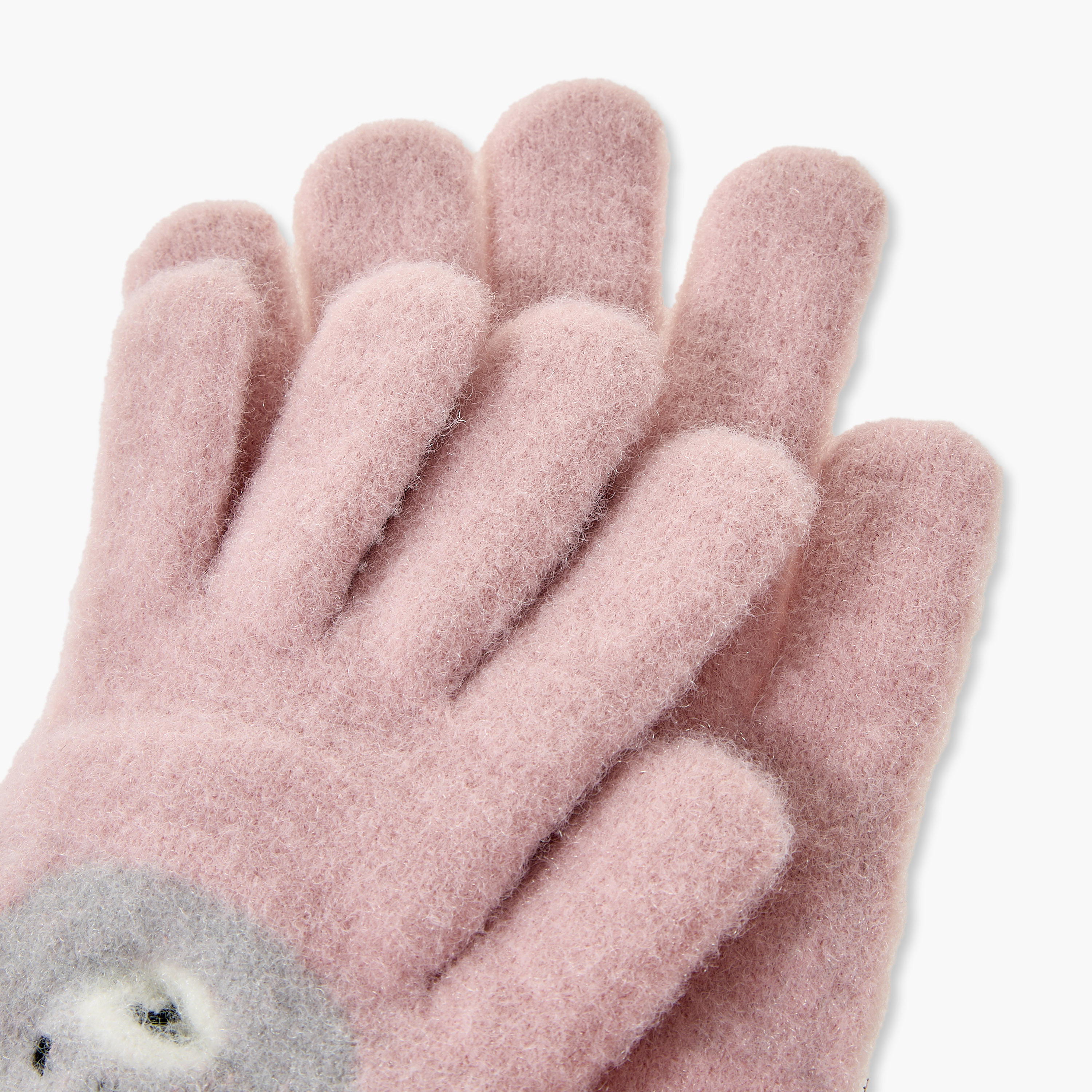 Juniors Bear Print Knitted Gloves-baby-girls-accessories-mittens-image-3