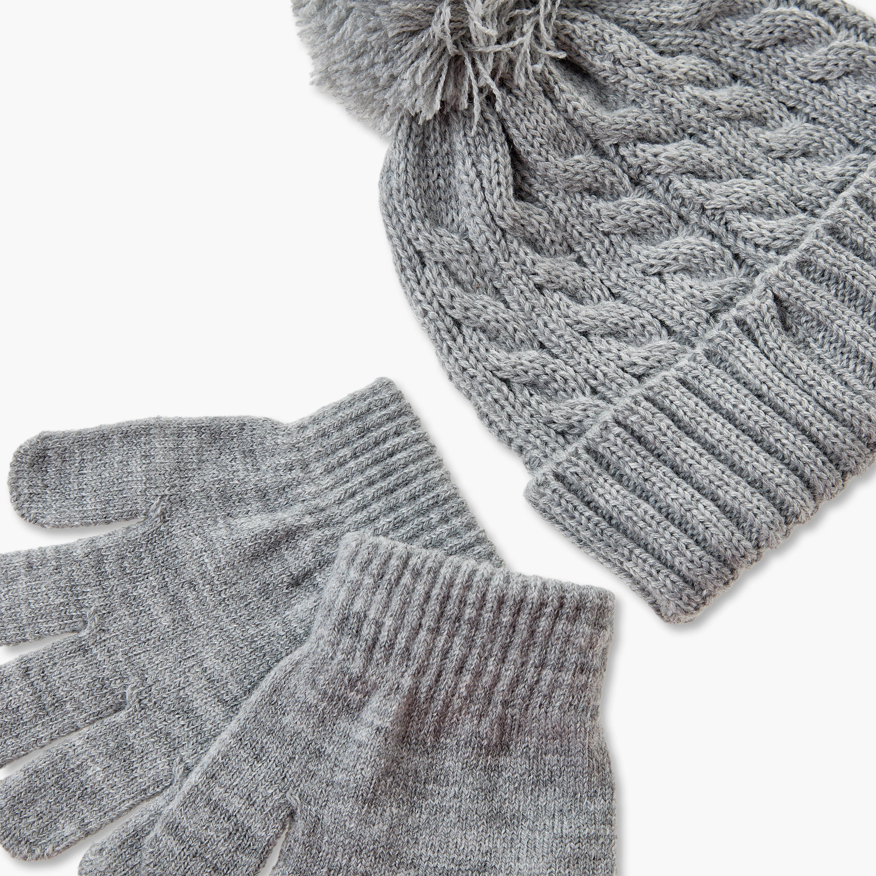 Set of 2 Juniors Cable Knit Beanie and Gloves-baby-boys-accessories-caps-image-7