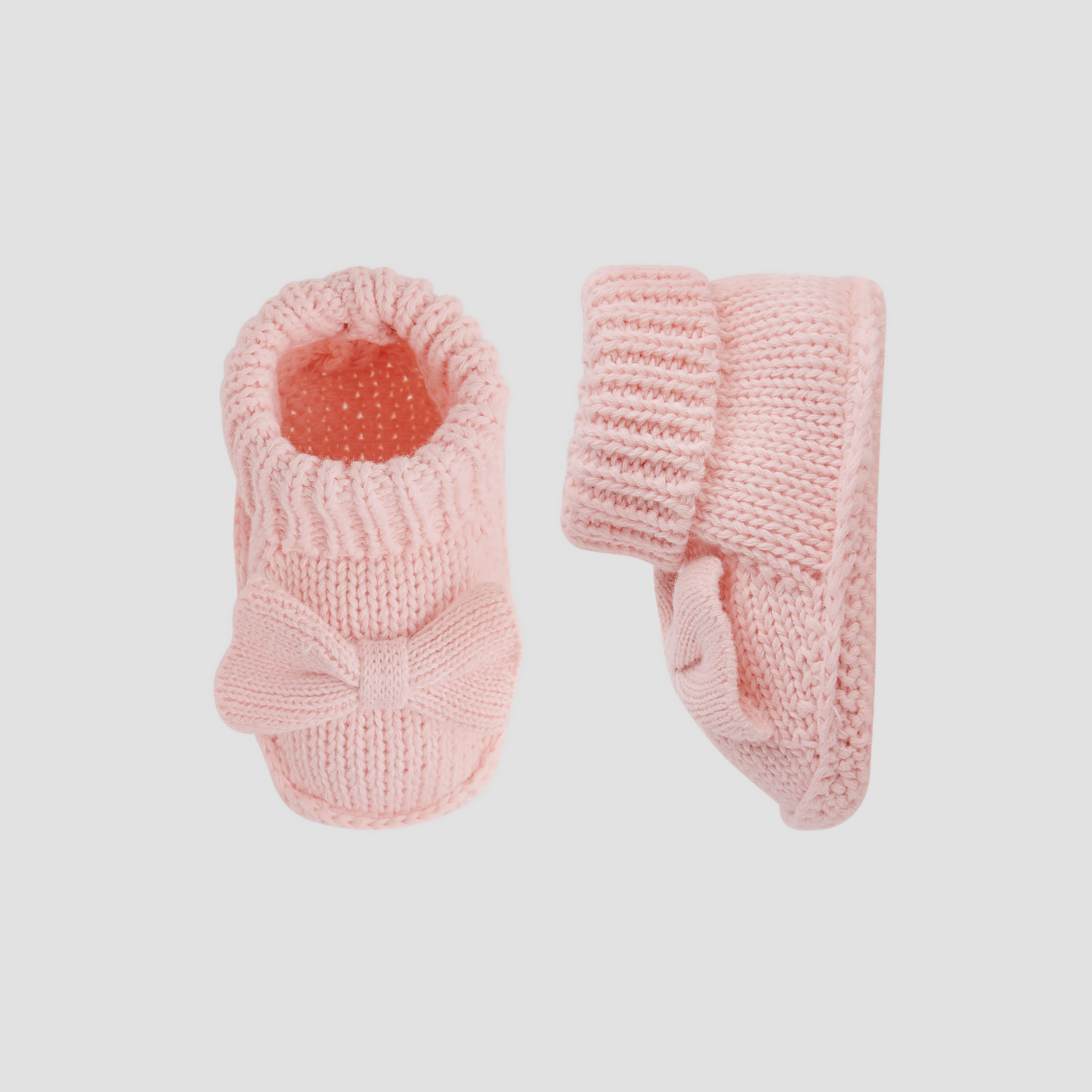 Juniors Girls Booties with Crochet and Bow Detail - Cotton-baby-girls-shoes-booties-image-1