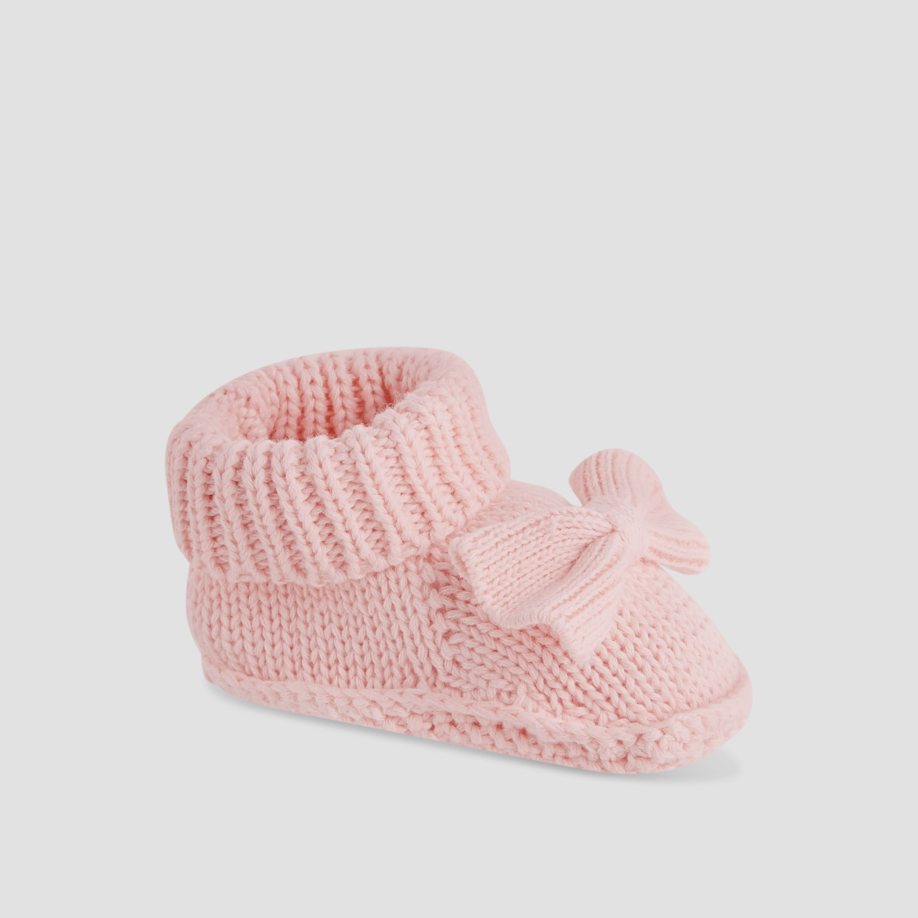 Juniors Girls Booties with Crochet and Bow Detail - Cotton-baby-girls-shoes-booties-image-2