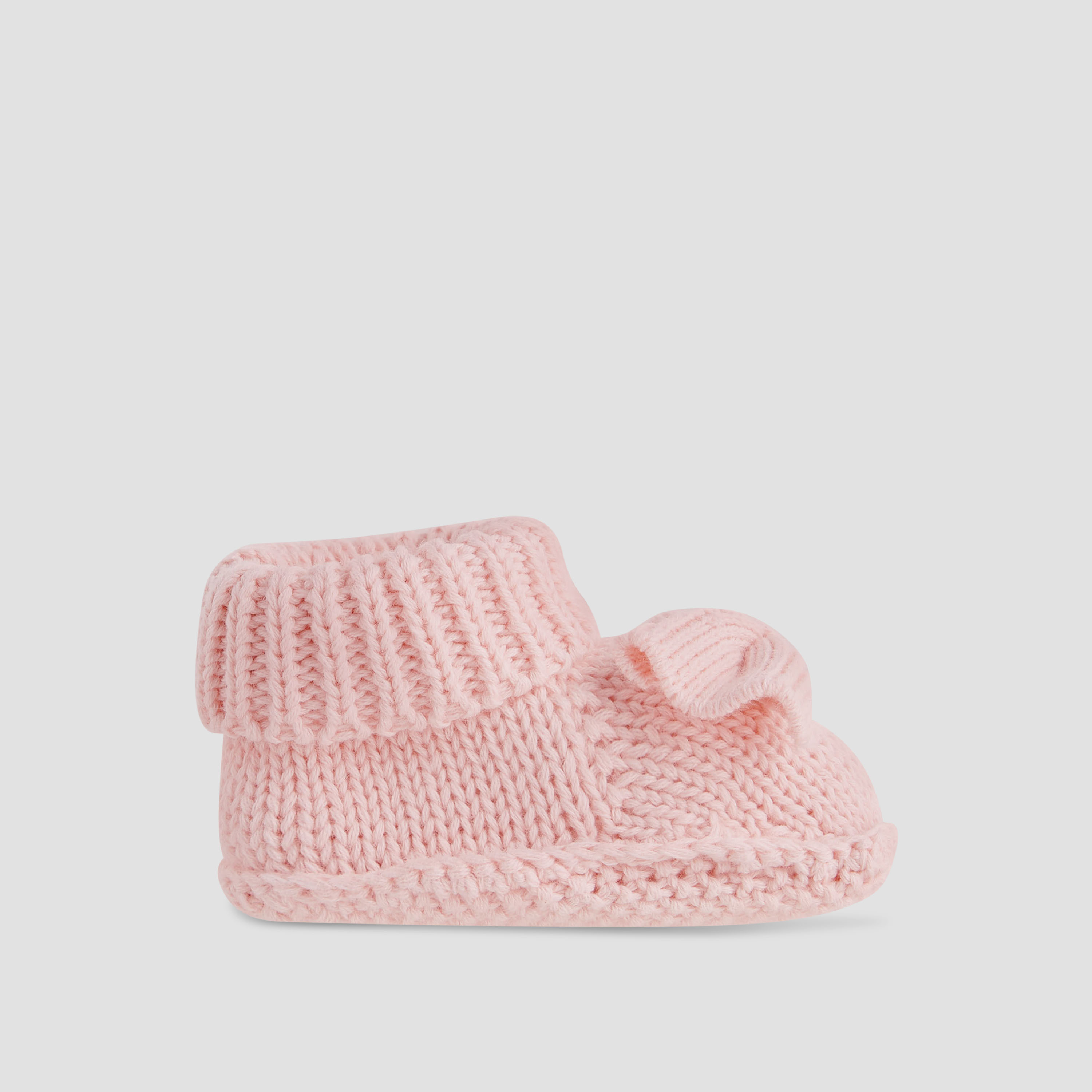 Juniors Girls Booties with Crochet and Bow Detail - Cotton-baby-girls-shoes-booties-image-3