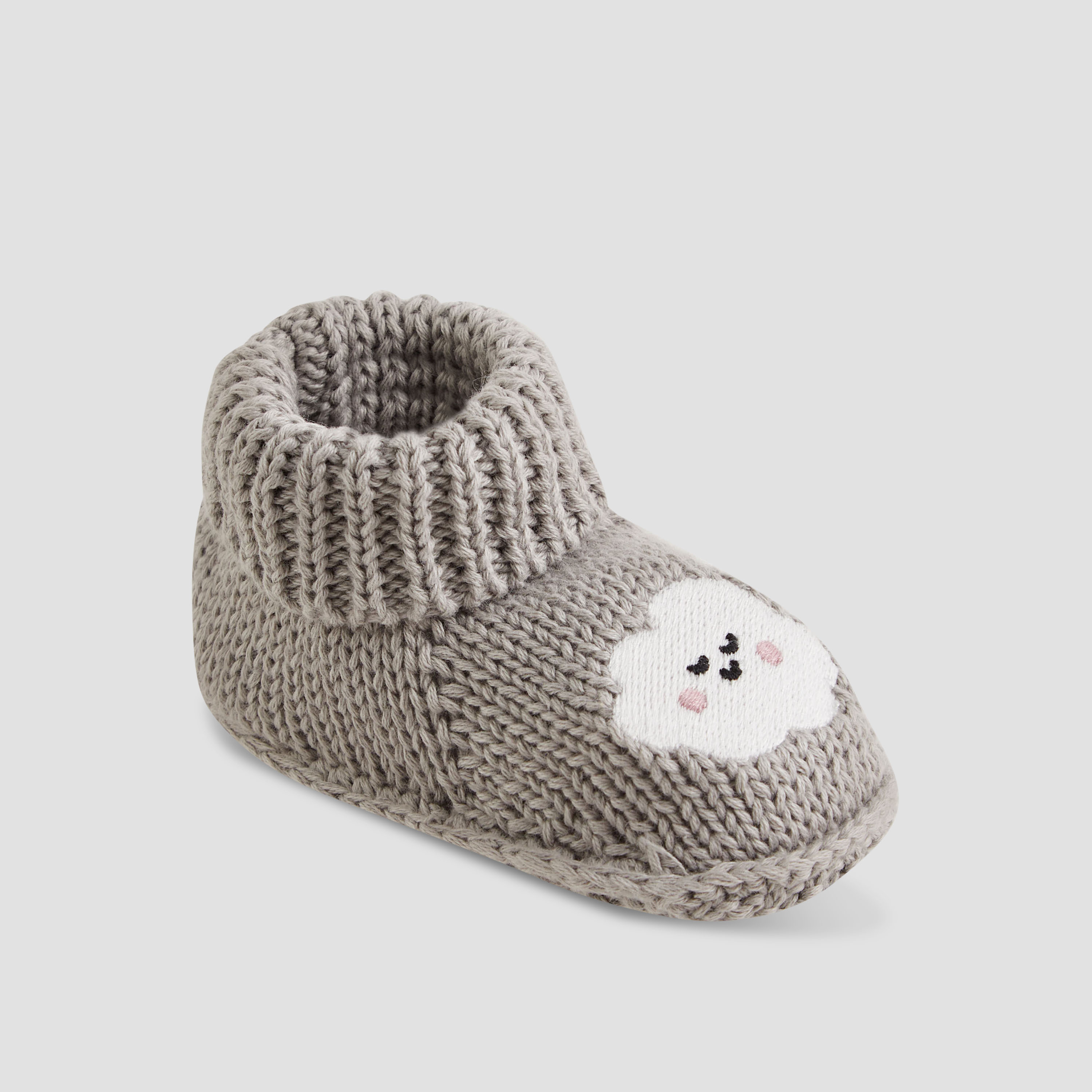 Juniors Boys Booties with Embroidery - Cotton-baby-boys-shoes-booties-image-2