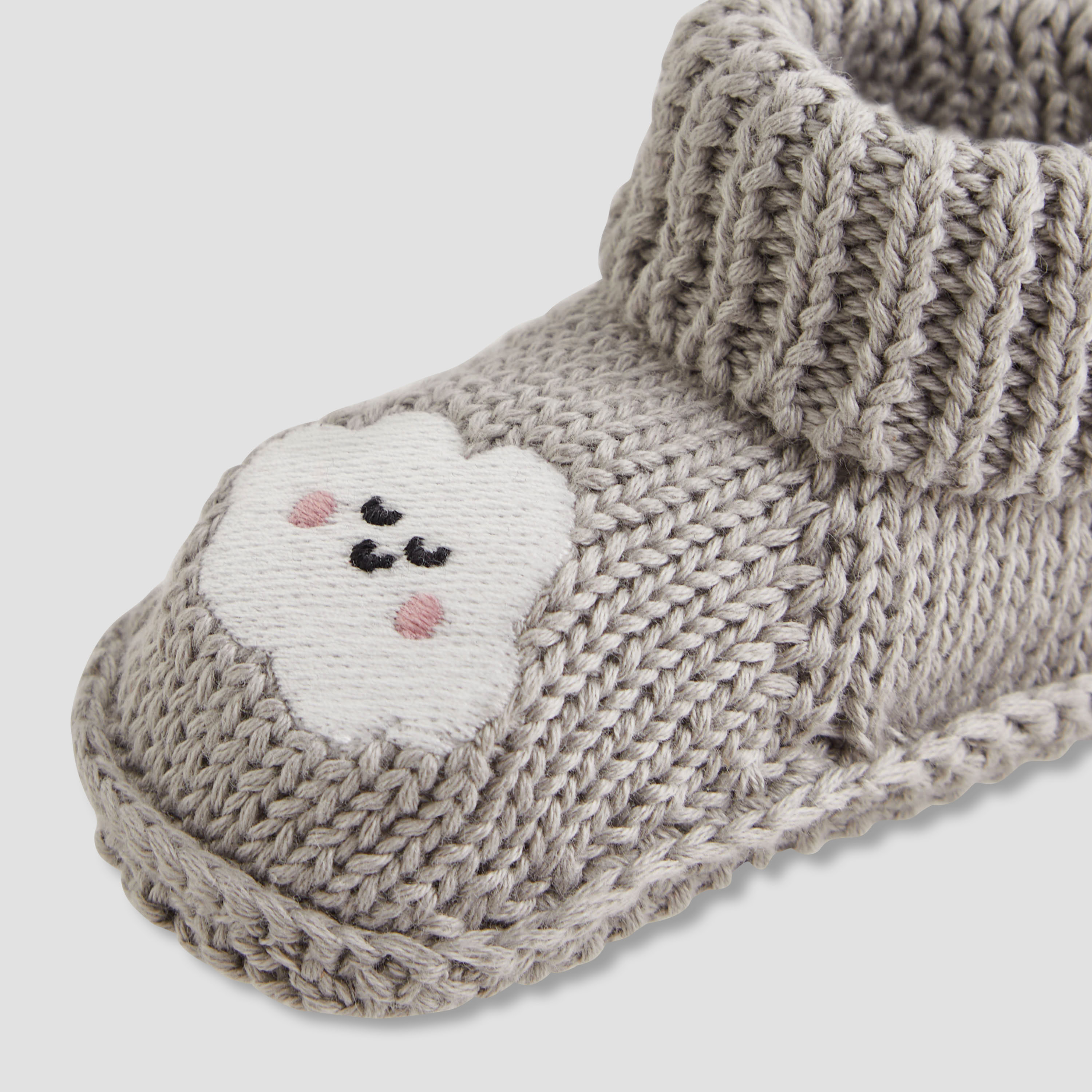 Juniors Boys Booties with Embroidery - Cotton-baby-boys-shoes-booties-image-4