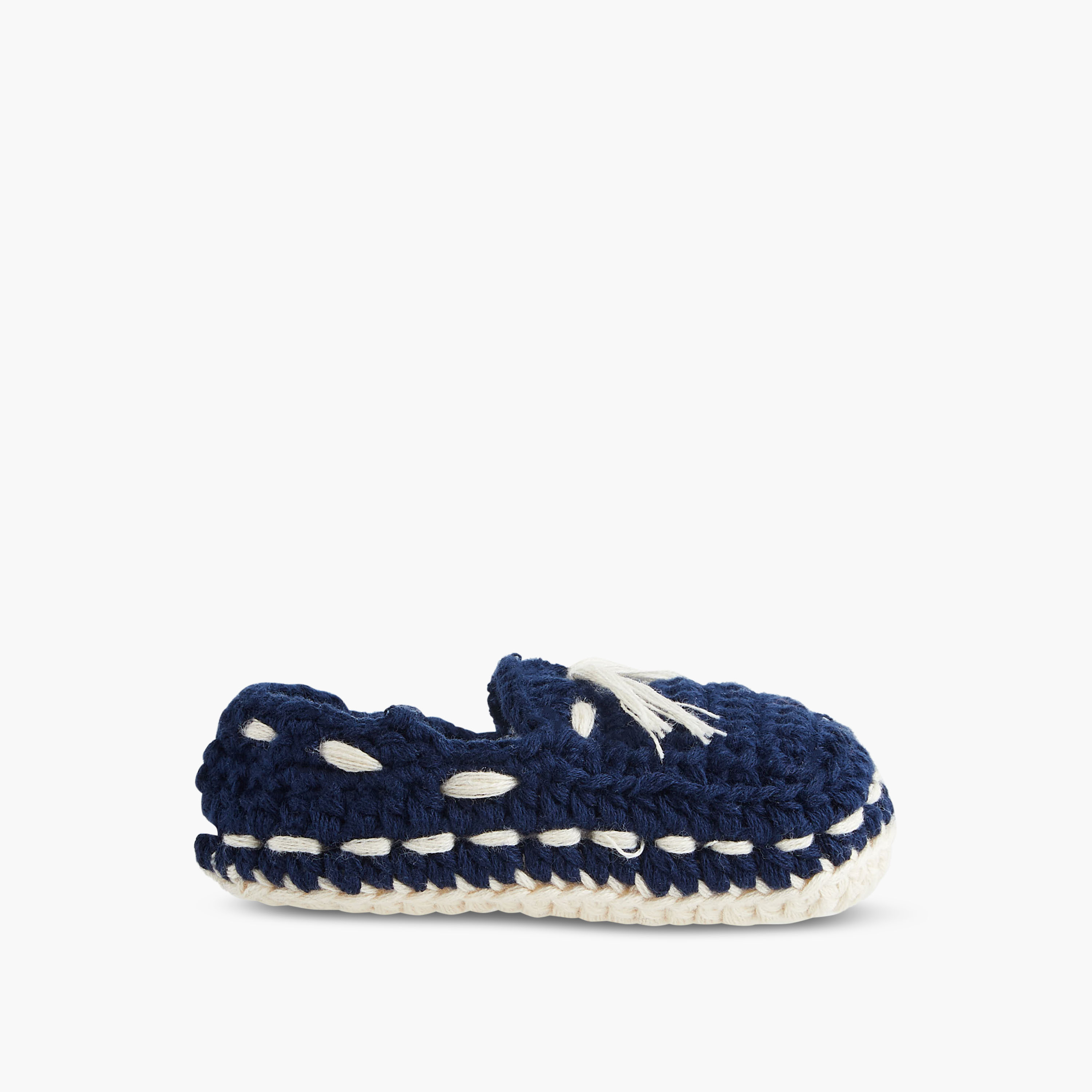 Juniors Boys Booties with Crochet and Tassel Detail - Cotton-baby-boys-shoes-booties-image-3