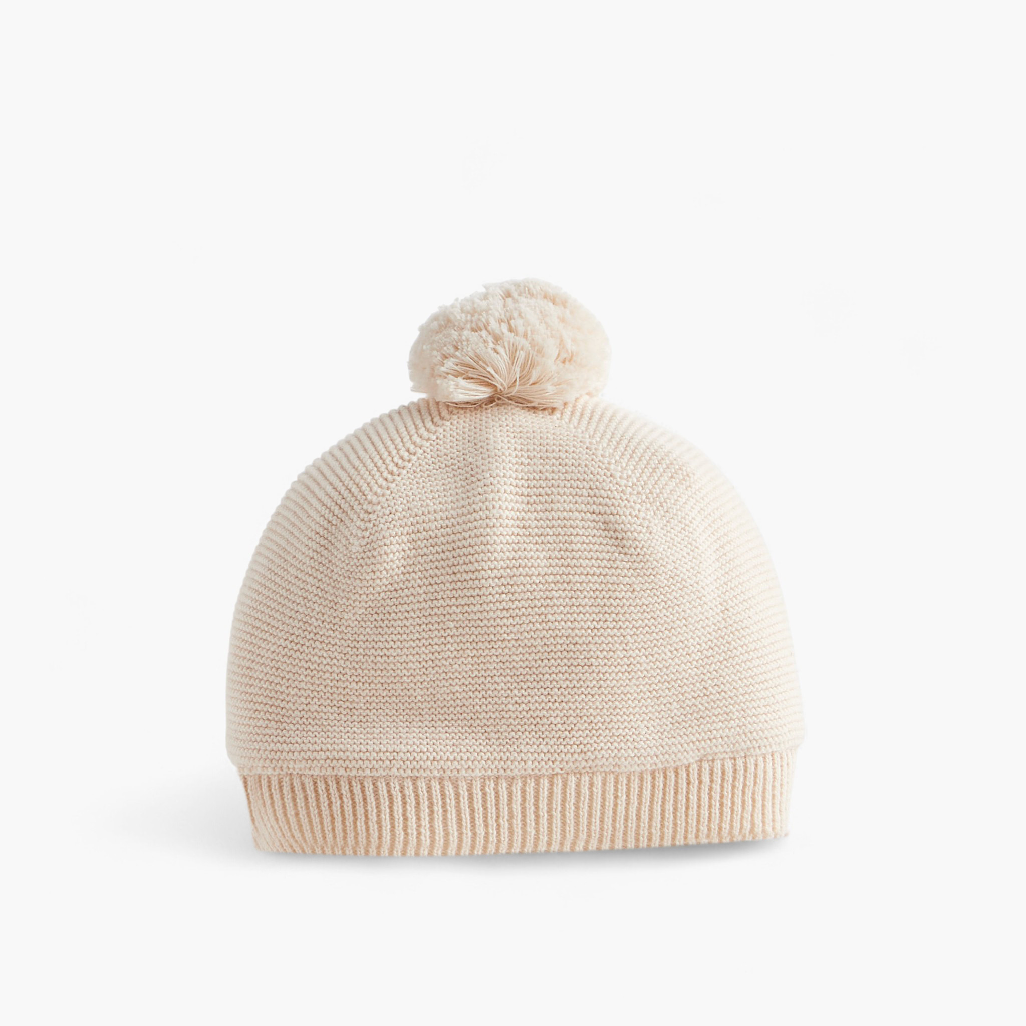 Juniors Girls Knitted Beanie with Pom Pom Detail - Cotton-baby-girls-clothing-winterwear-winteraccessories-image-2