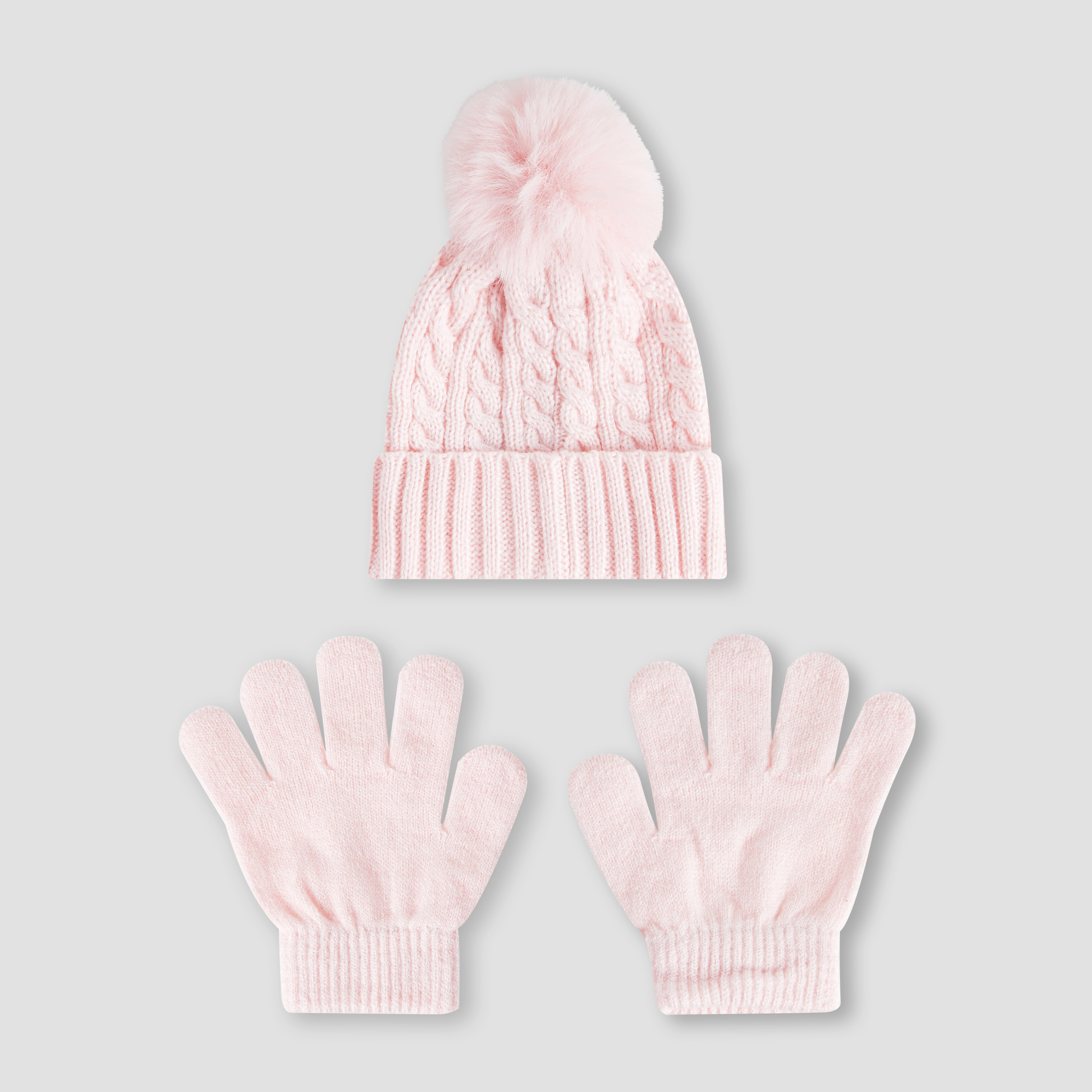 Juniors Girls Winter Cap with Gloves - Acrylic-baby-girls-clothing-winterwear-winteraccessories-image-1