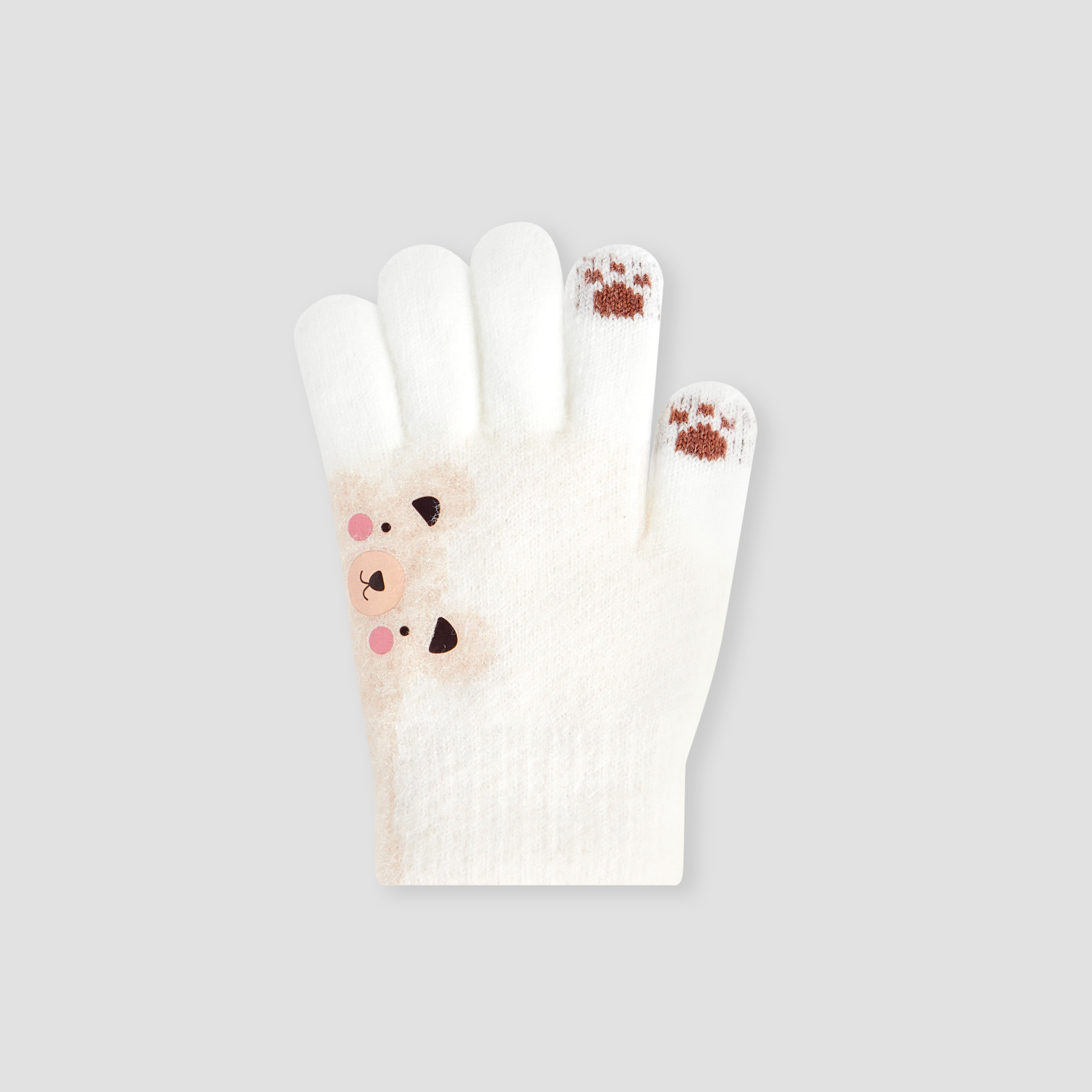 Juniors Boys Winter Gloves with Bear Design-baby-boys-clothing-winterwear-winteraccessories-image-2