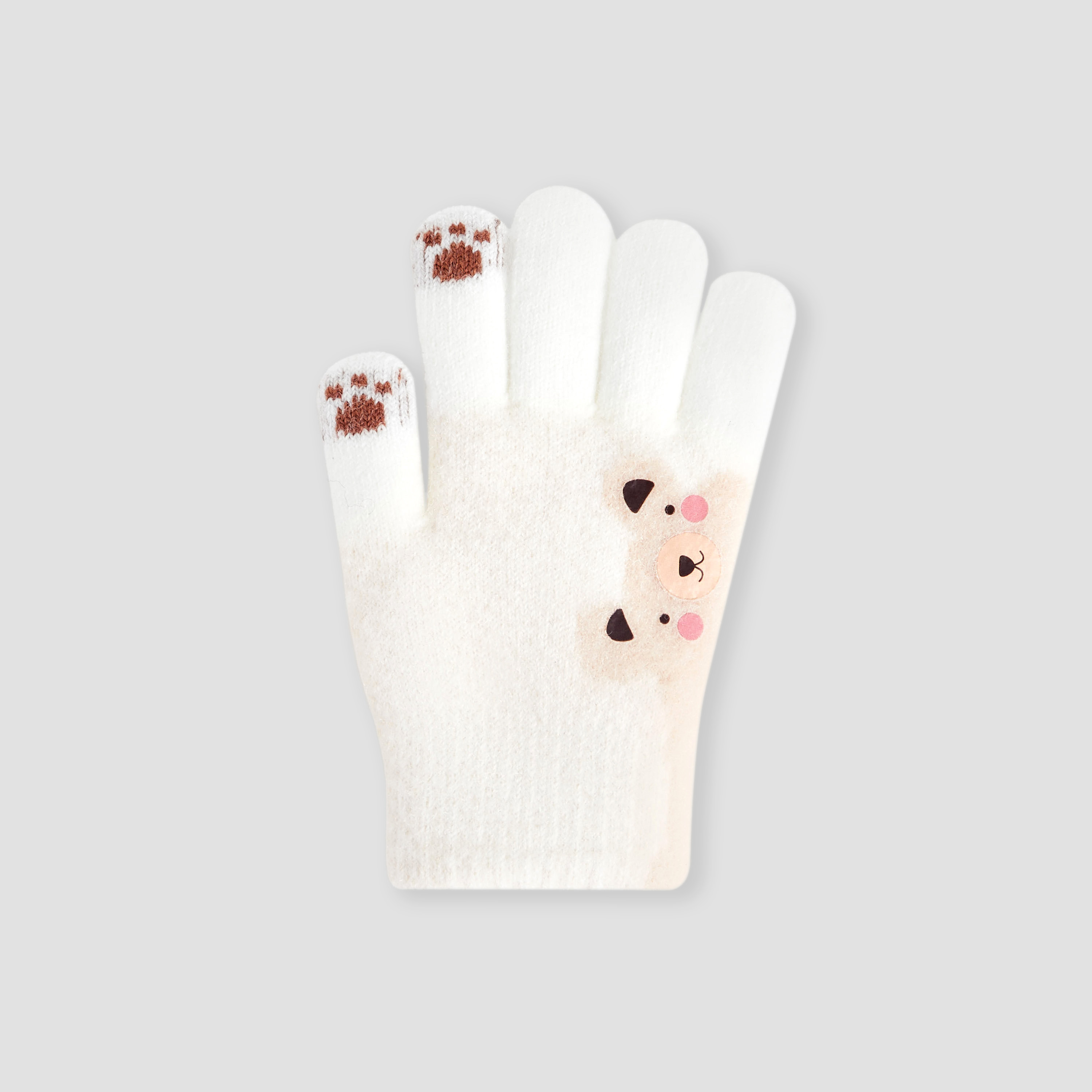 Juniors Boys Winter Gloves with Bear Design-baby-boys-clothing-winterwear-winteraccessories-image-3