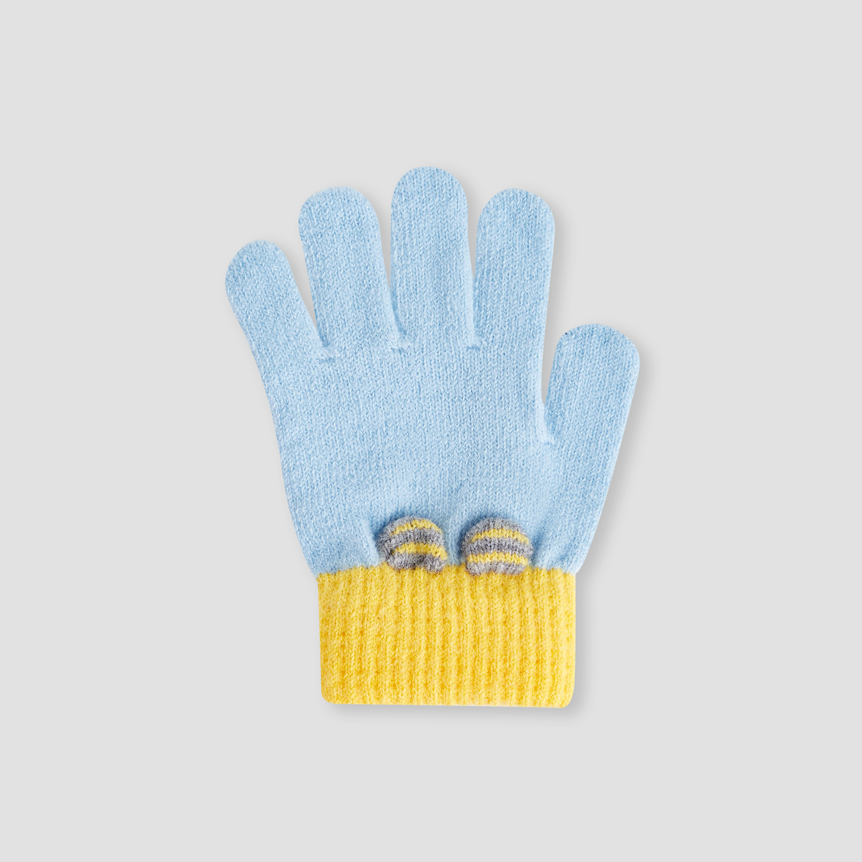 Juniors Boys Winter Gloves with Colourblock Design-baby-boys-clothing-winterwear-winteraccessories-image-2