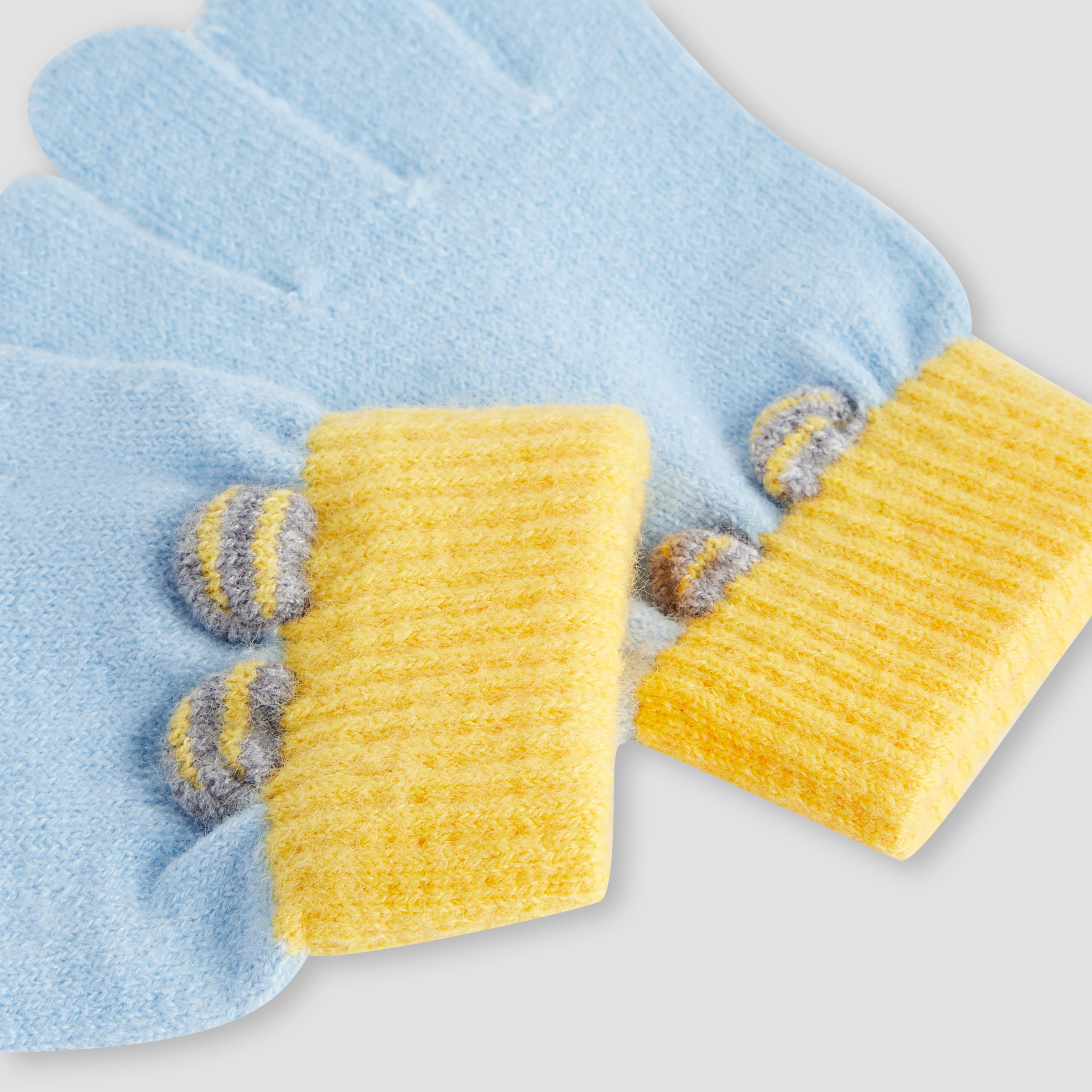 Juniors Boys Winter Gloves with Colourblock Design-baby-boys-clothing-winterwear-winteraccessories-image-6