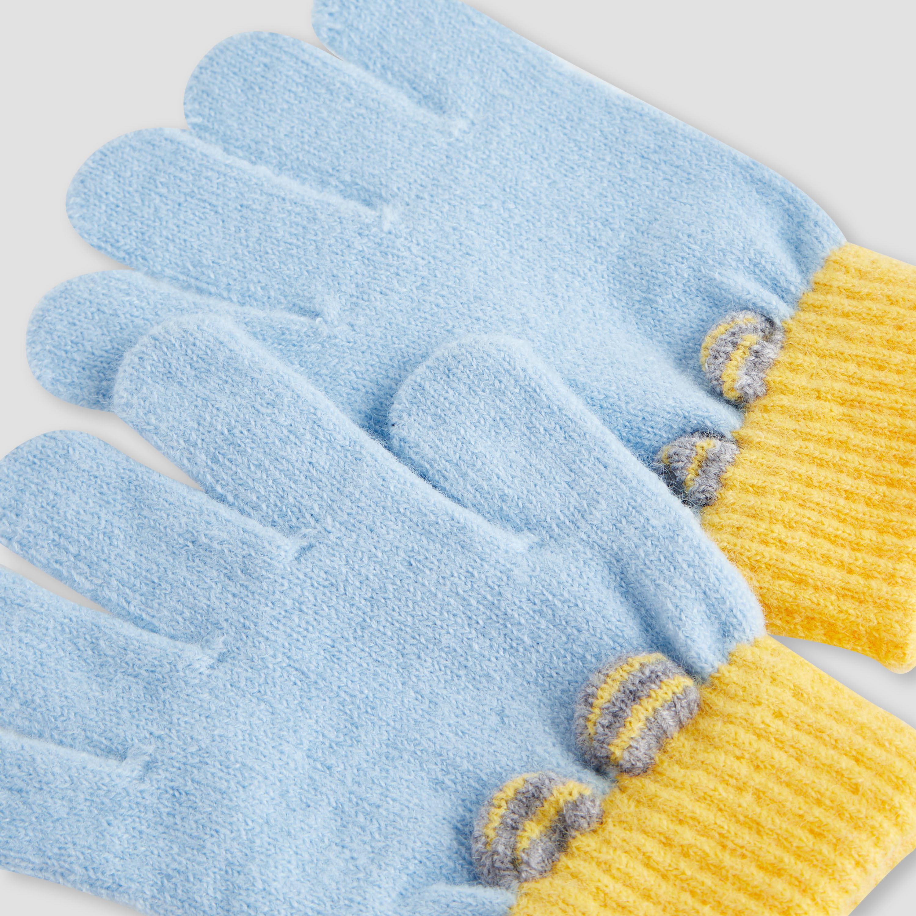 Juniors Boys Winter Gloves with Colourblock Design-baby-boys-clothing-winterwear-winteraccessories-image-7