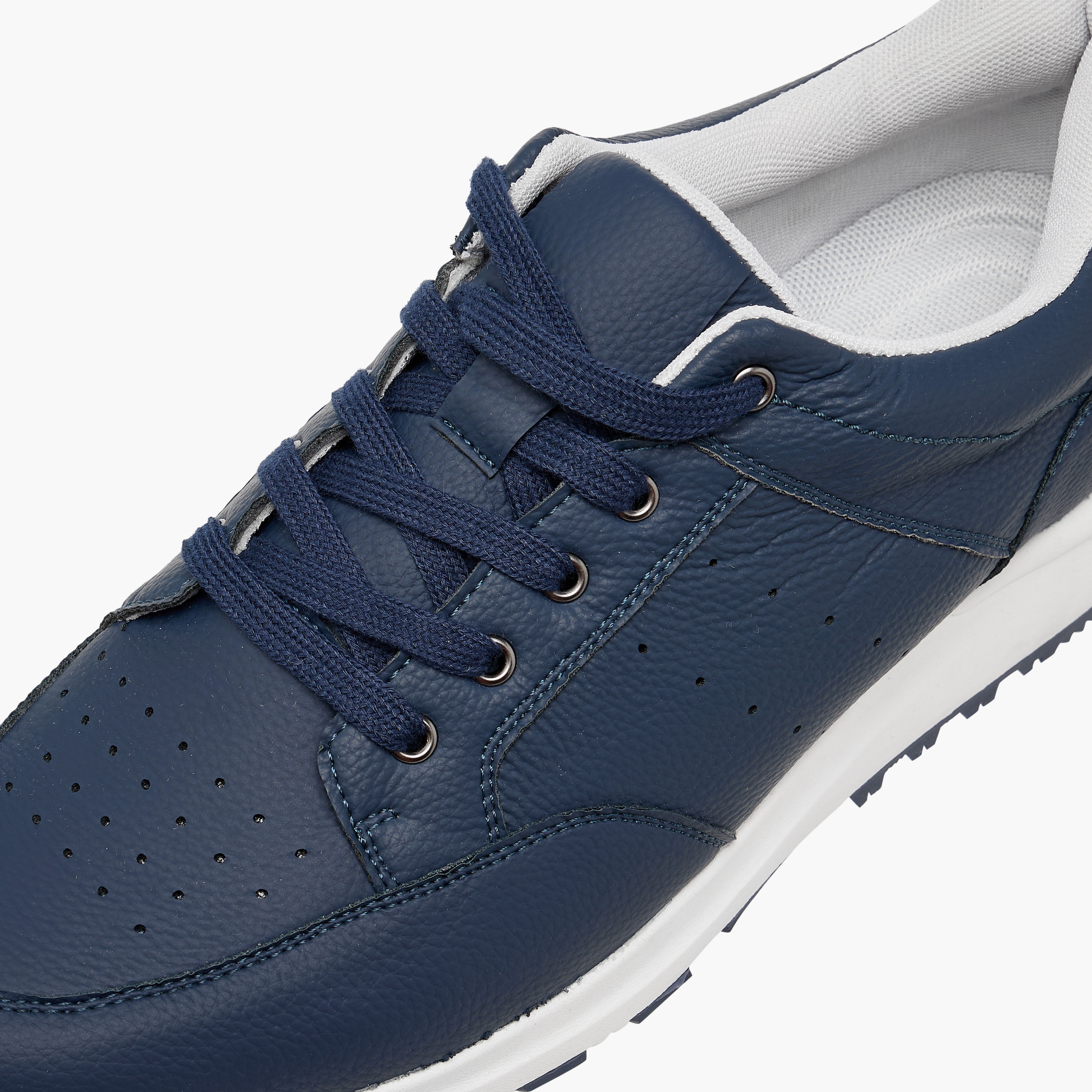 LBL by Shoexpress Perforated Sneakers with Lace-Up Closure-men-shoes-sneakers-image-4
