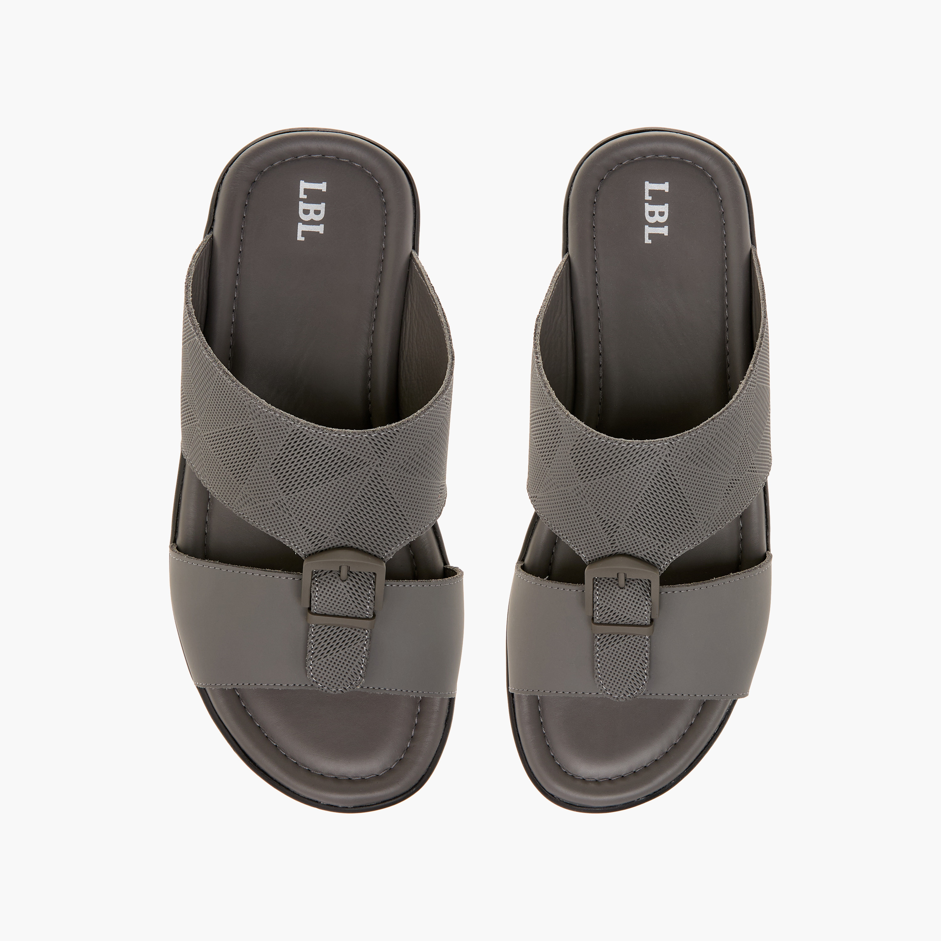 LBL by Shoexpress Textured Slip-On Arabic Sandals with Buckle Detail-men-shoes-sandals-image-1